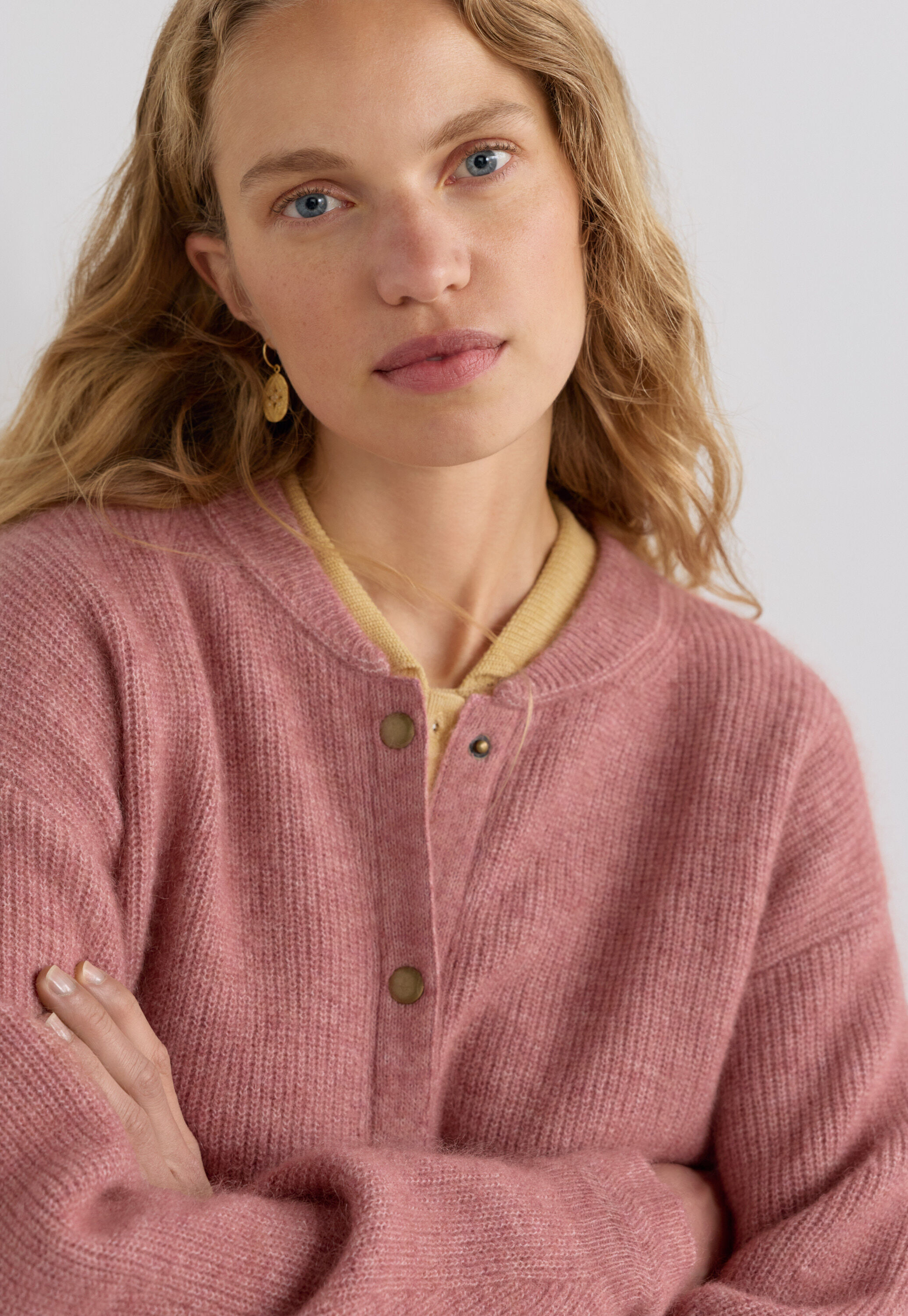 Rib-stitch bomber jacket