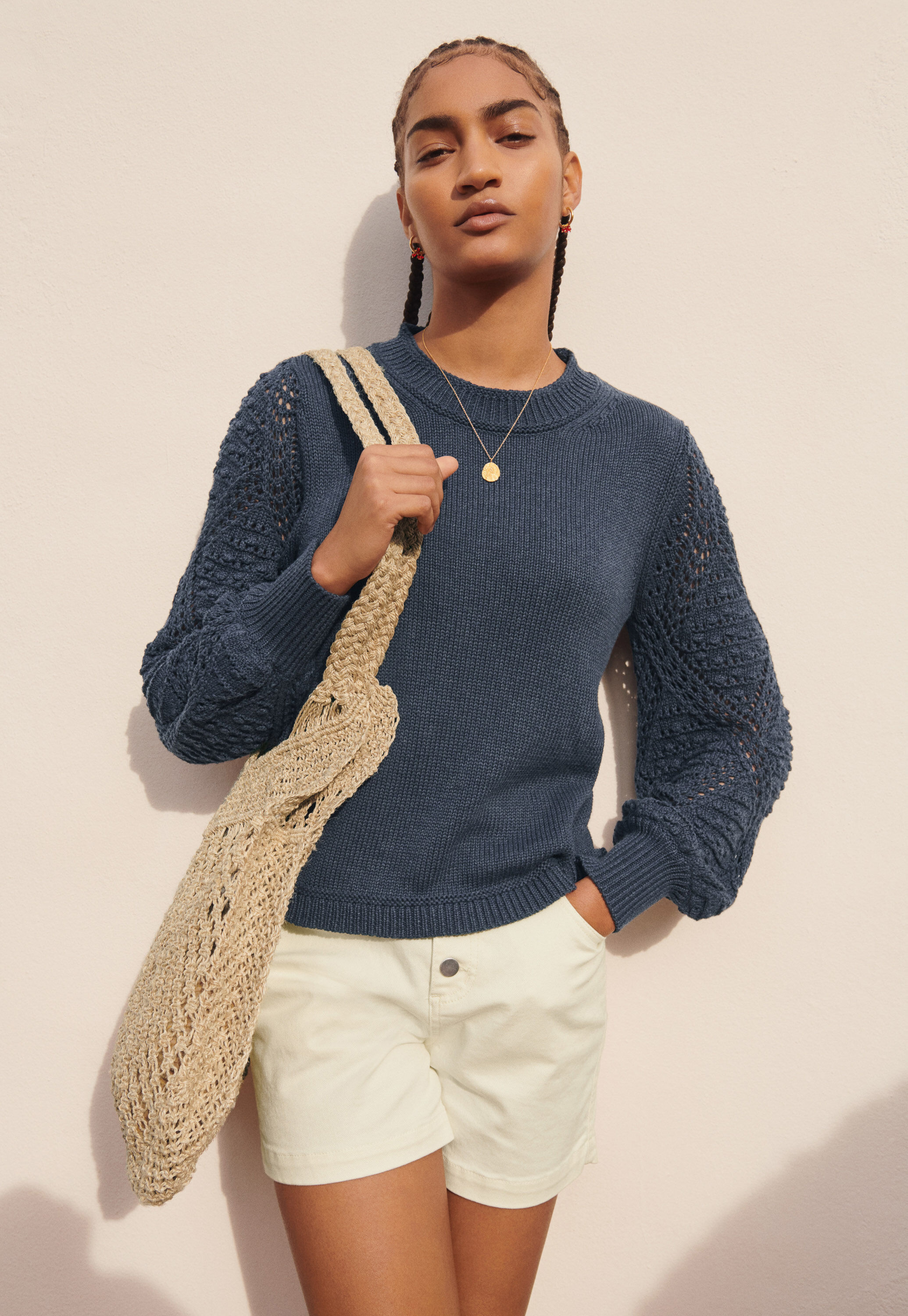 Crochet-stitch sweater