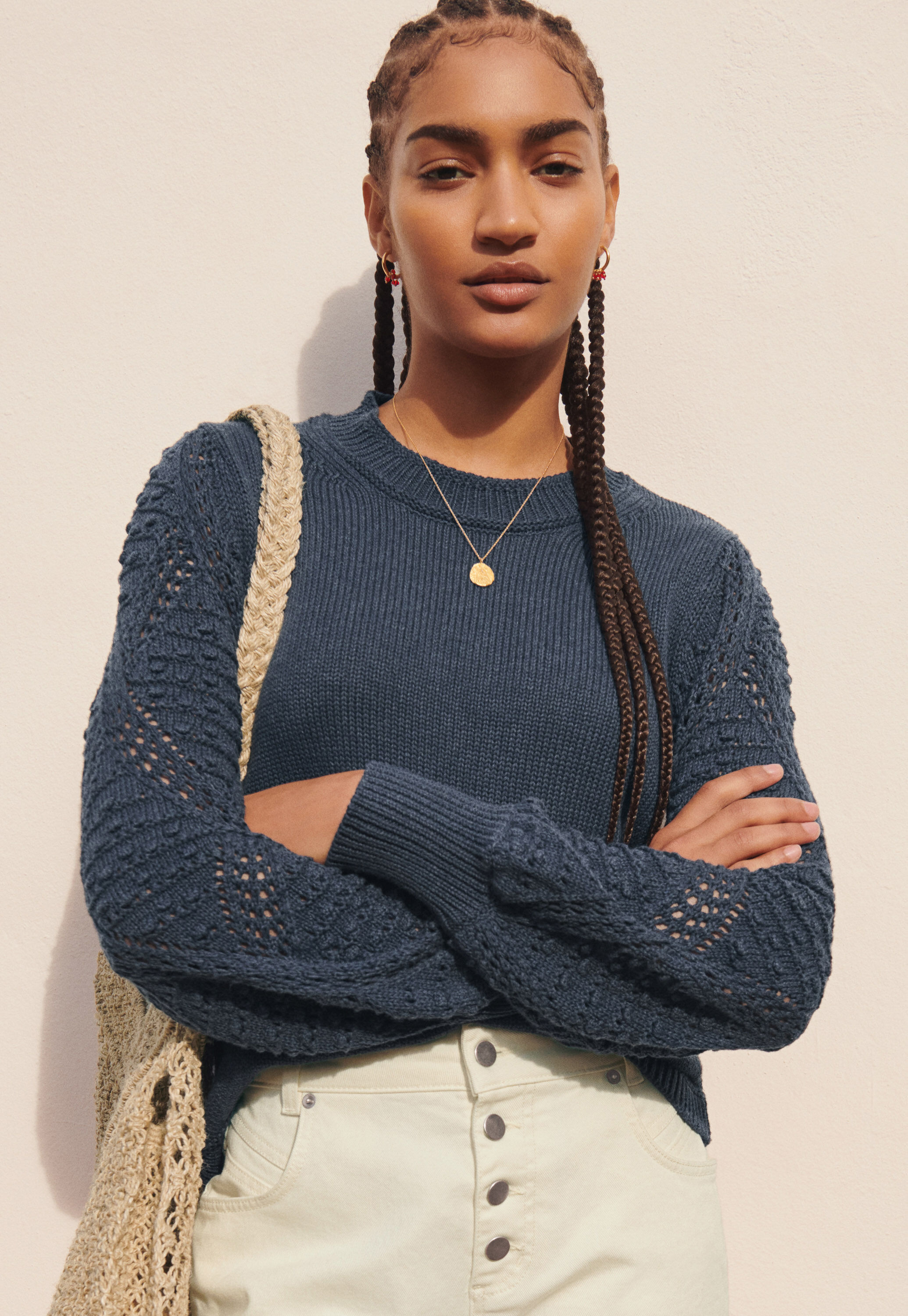 Crochet-stitch sweater