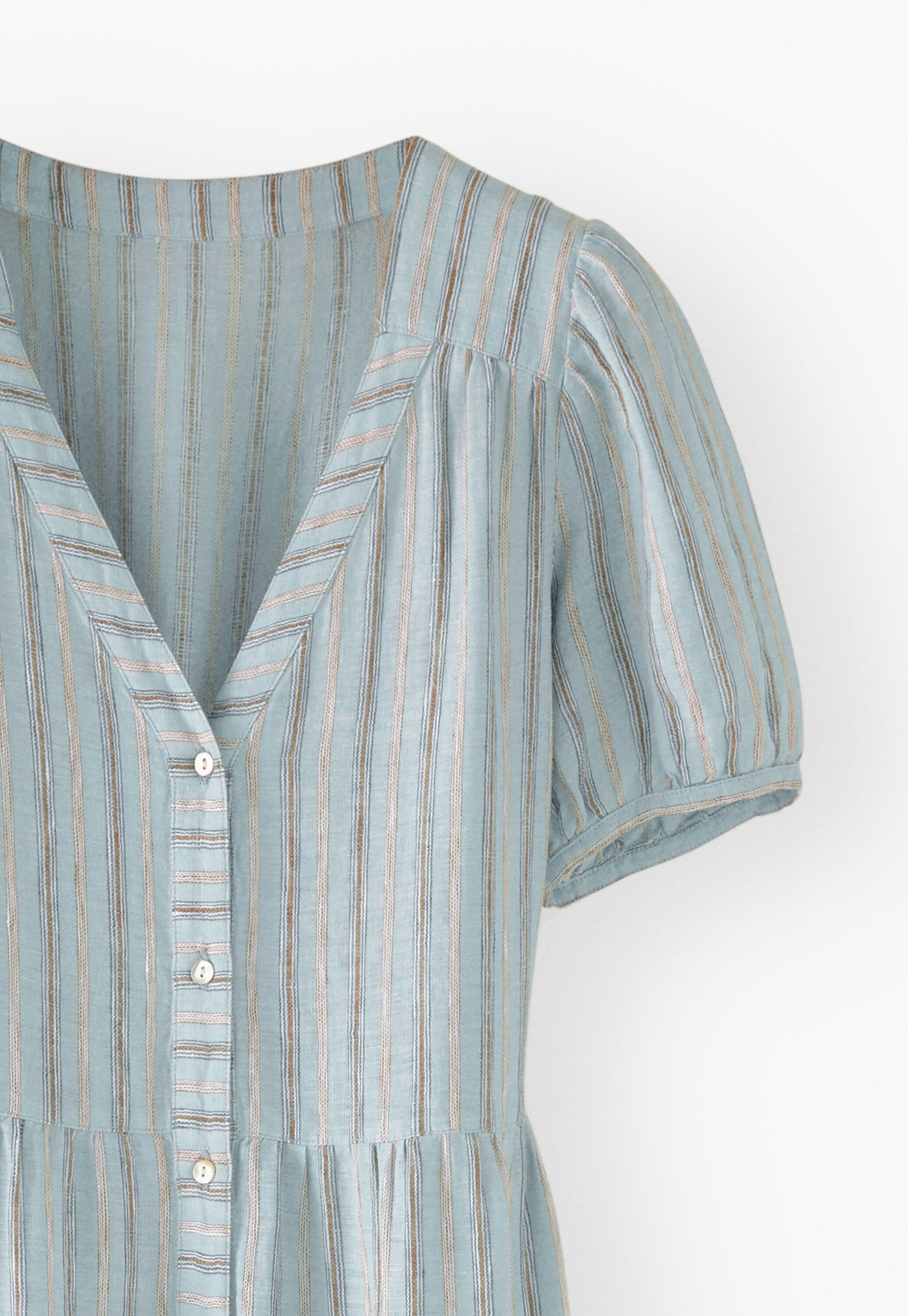 Striped button-through dress