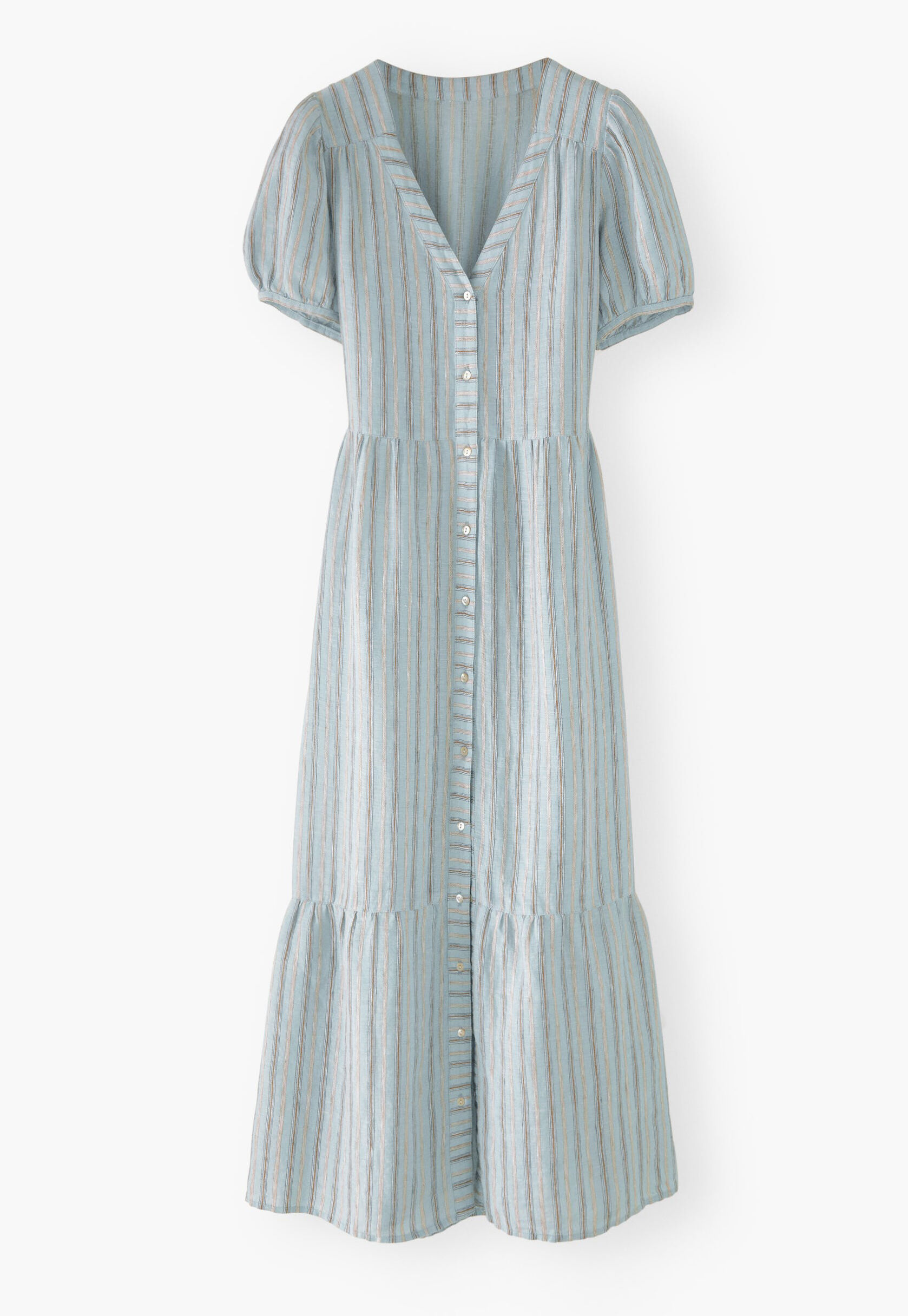 Striped button-through dress