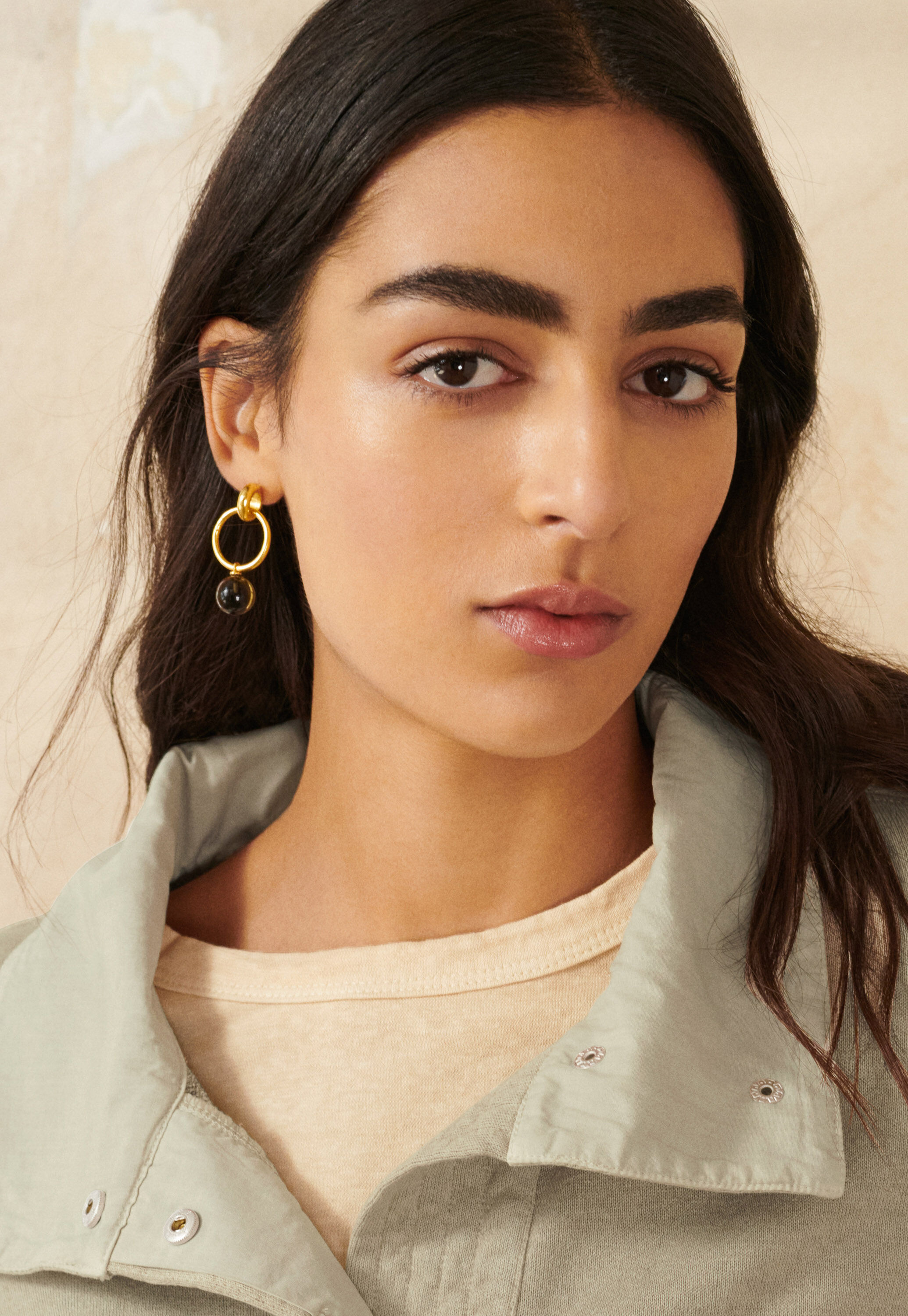 Sphere glass-drop earrings
