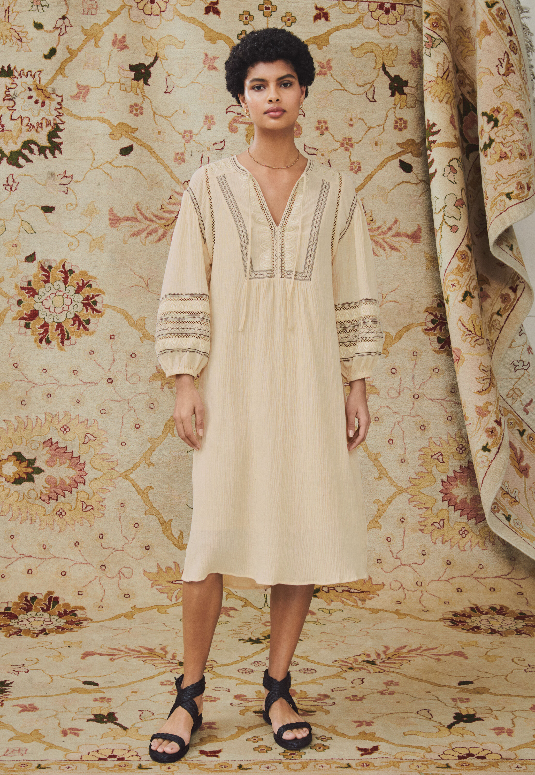 Notch-neck dress