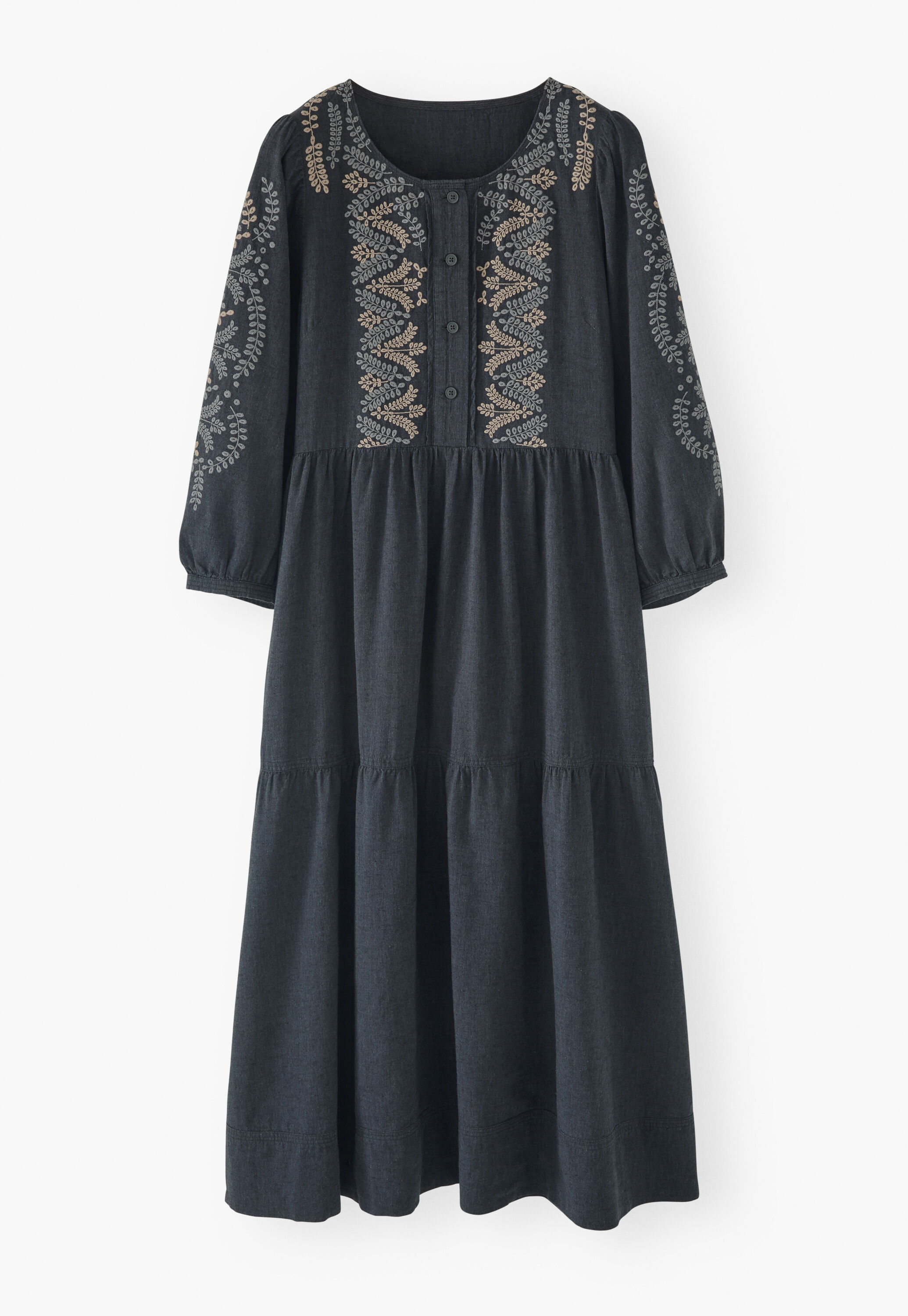 Tiered embroidered dress