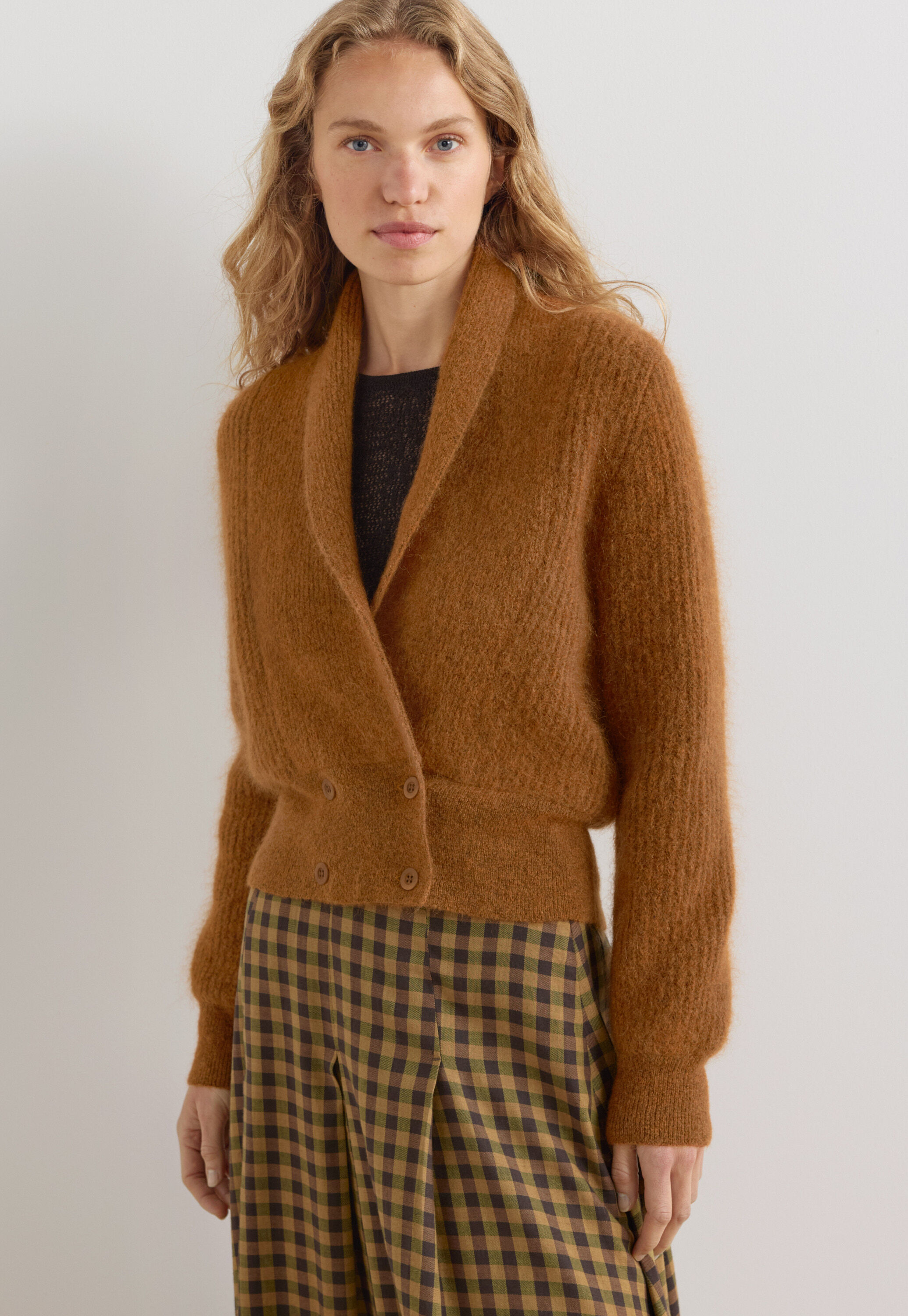 Shawl-collar cardigan