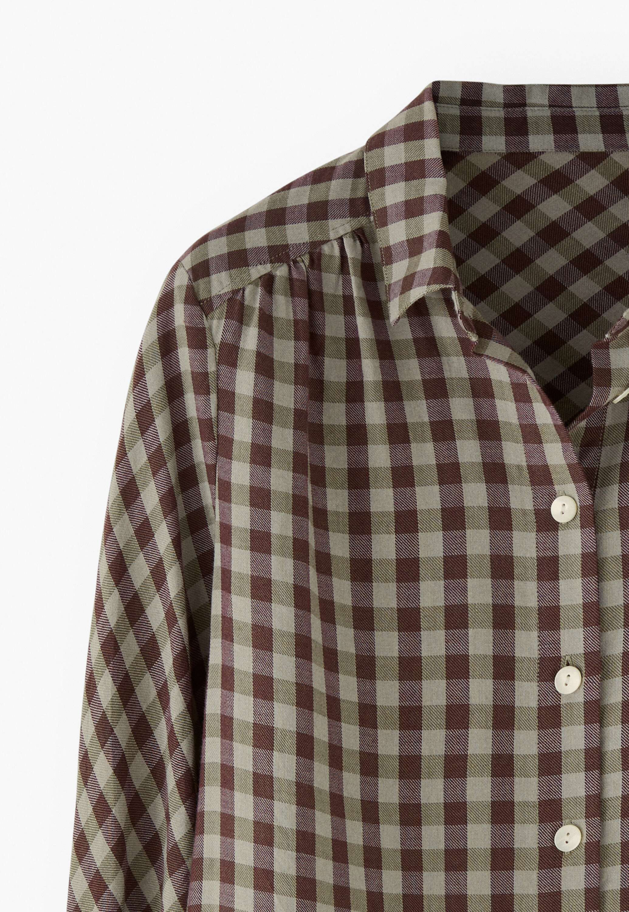 Checked shirt, Sage plum, large