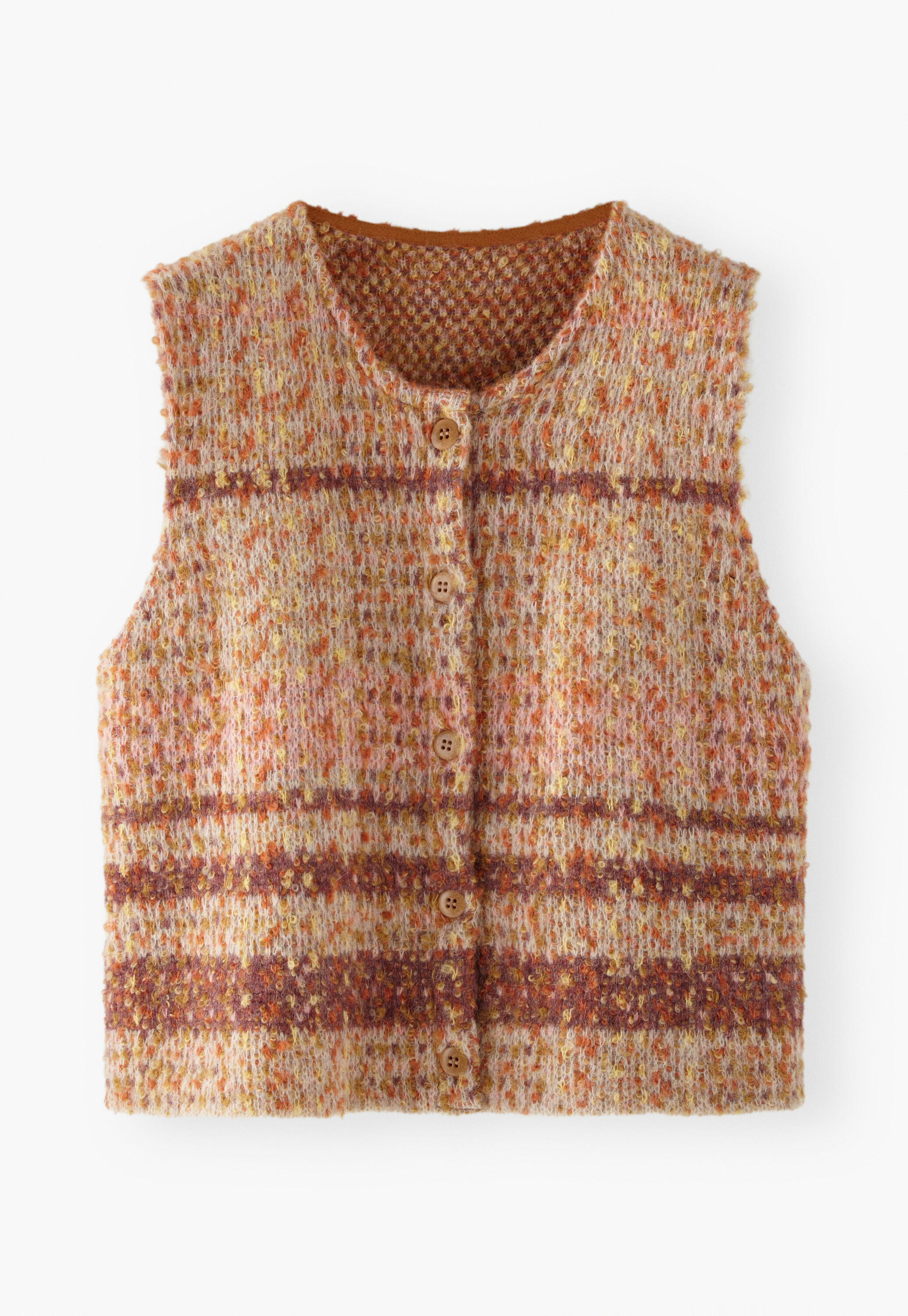 Check knitted gilet