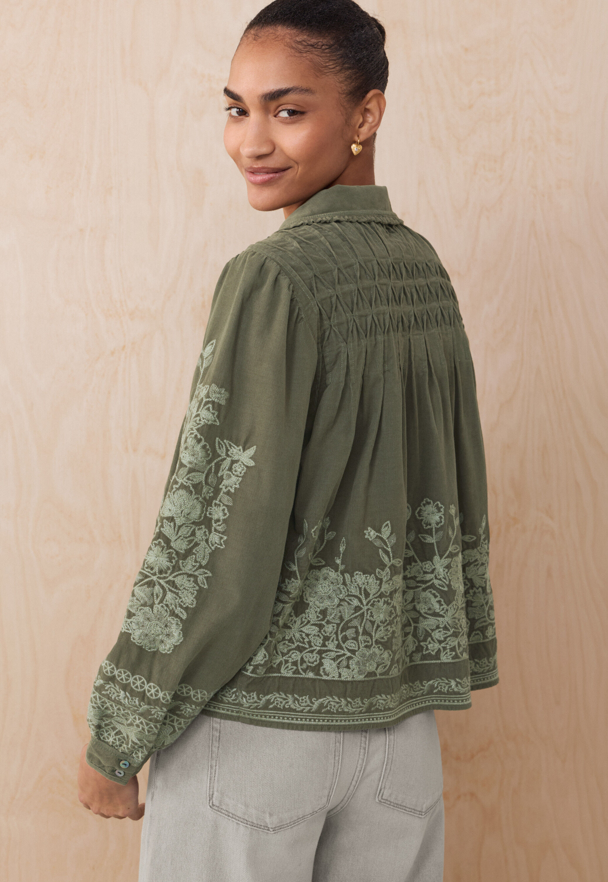 Embroidered cord jacket