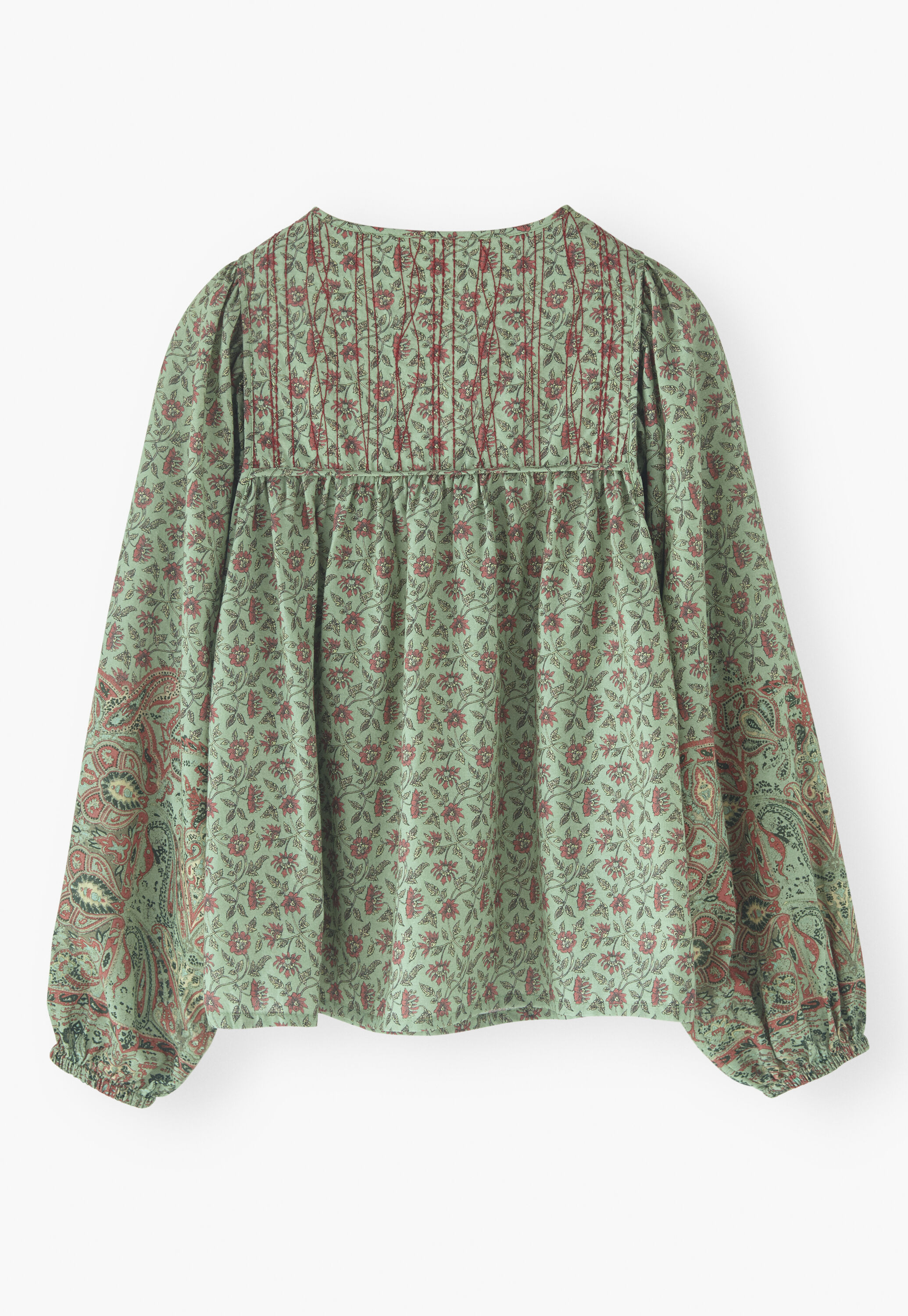 Printed gathered blouse