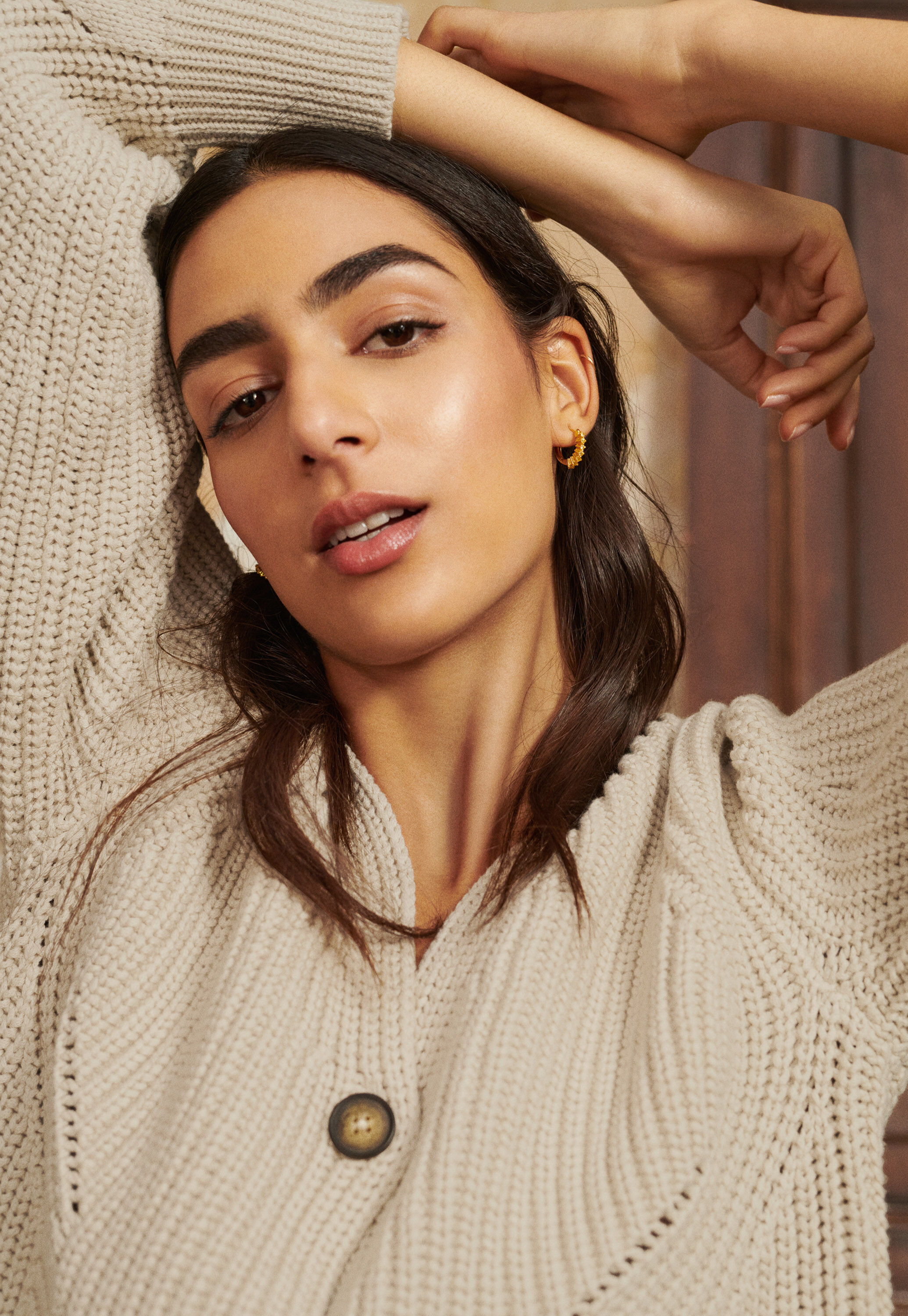 Rib-stitch cardigan