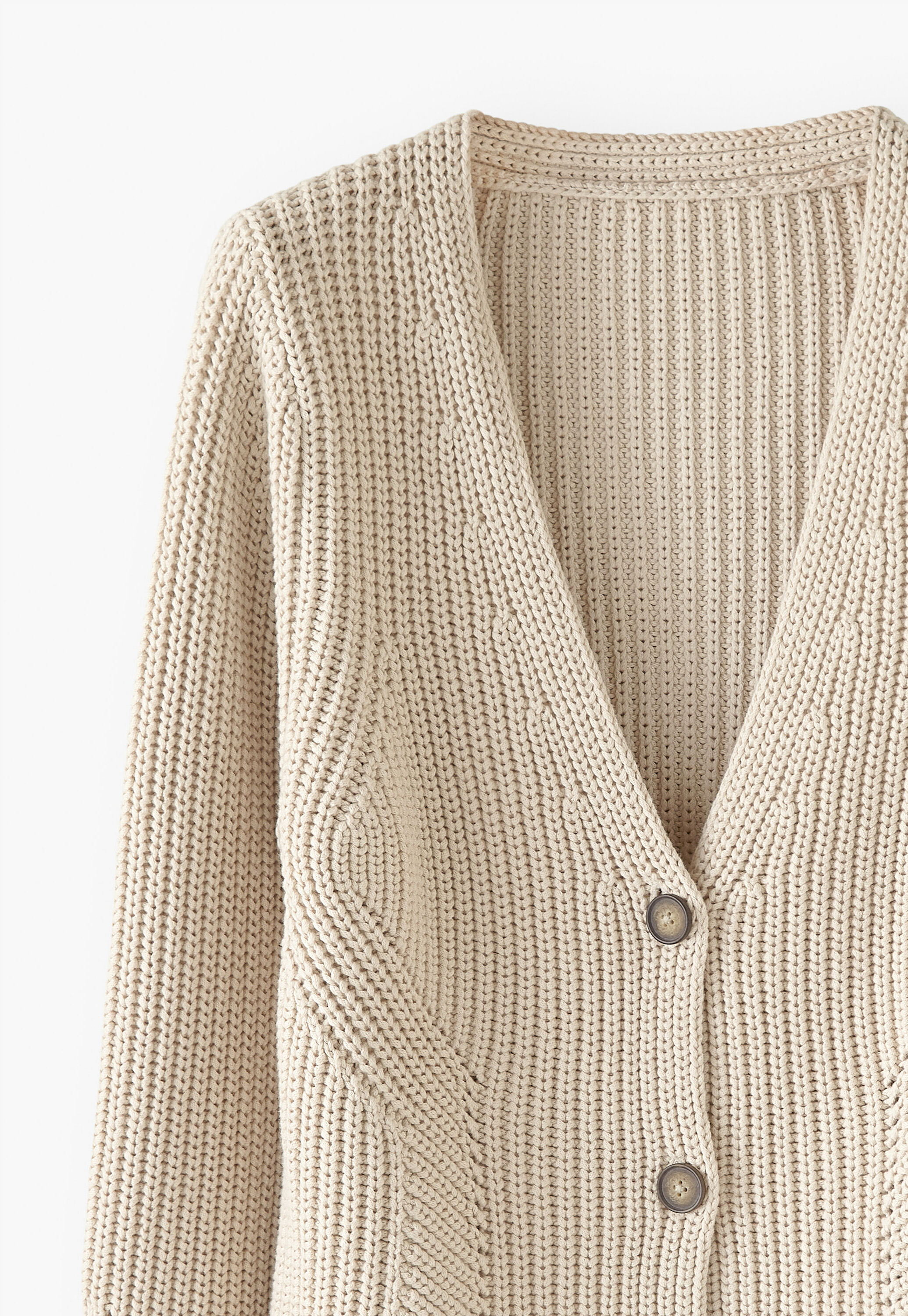 Rib-stitch cardigan