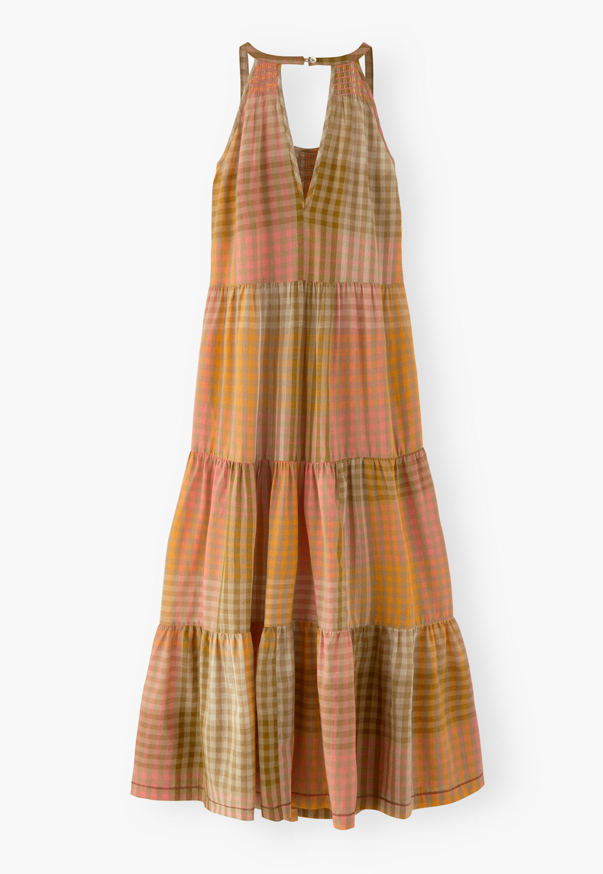 Checked maxi-dress