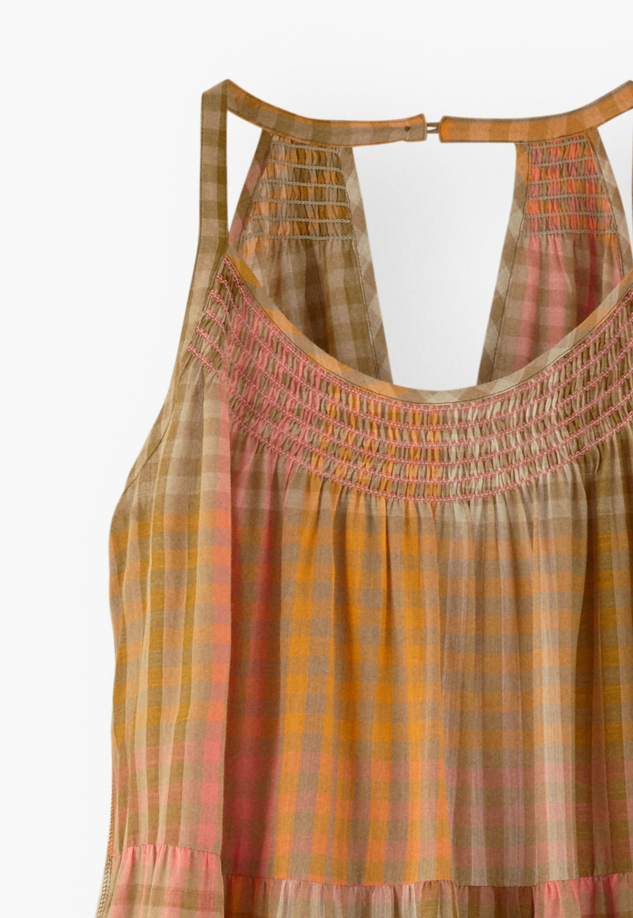 Checked maxi-dress