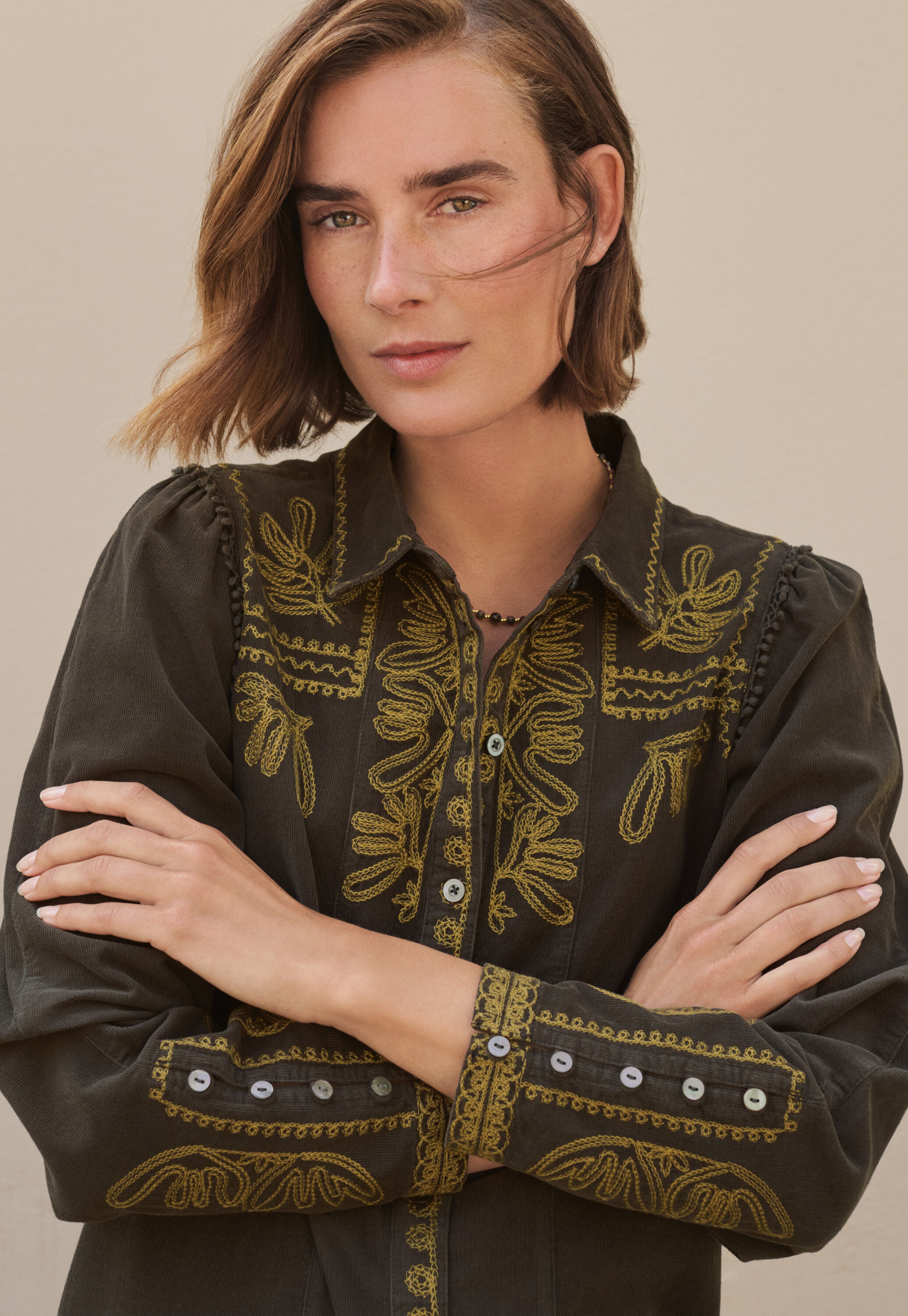 Lace-stitch sweater