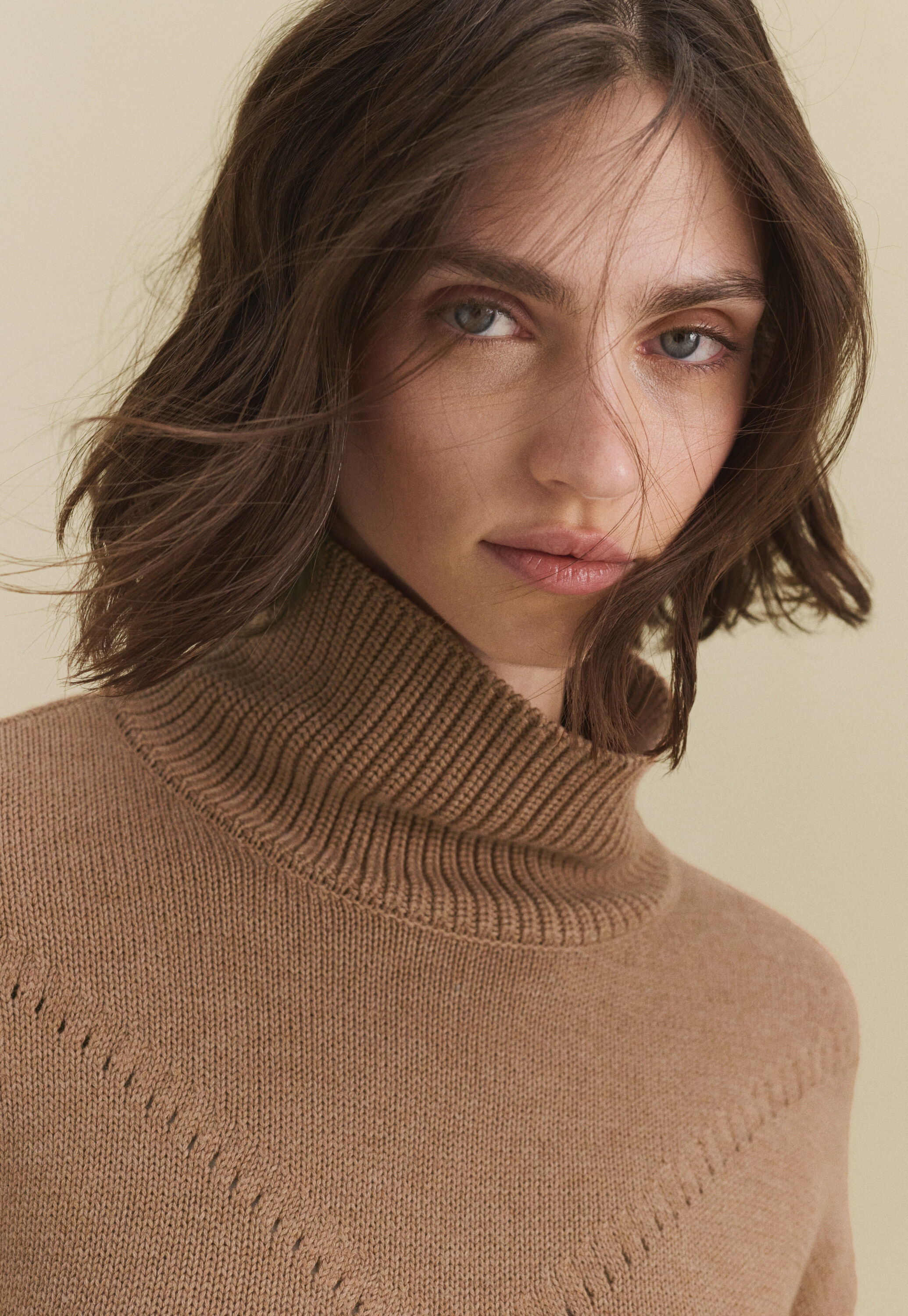 Lace-stitch sweater
