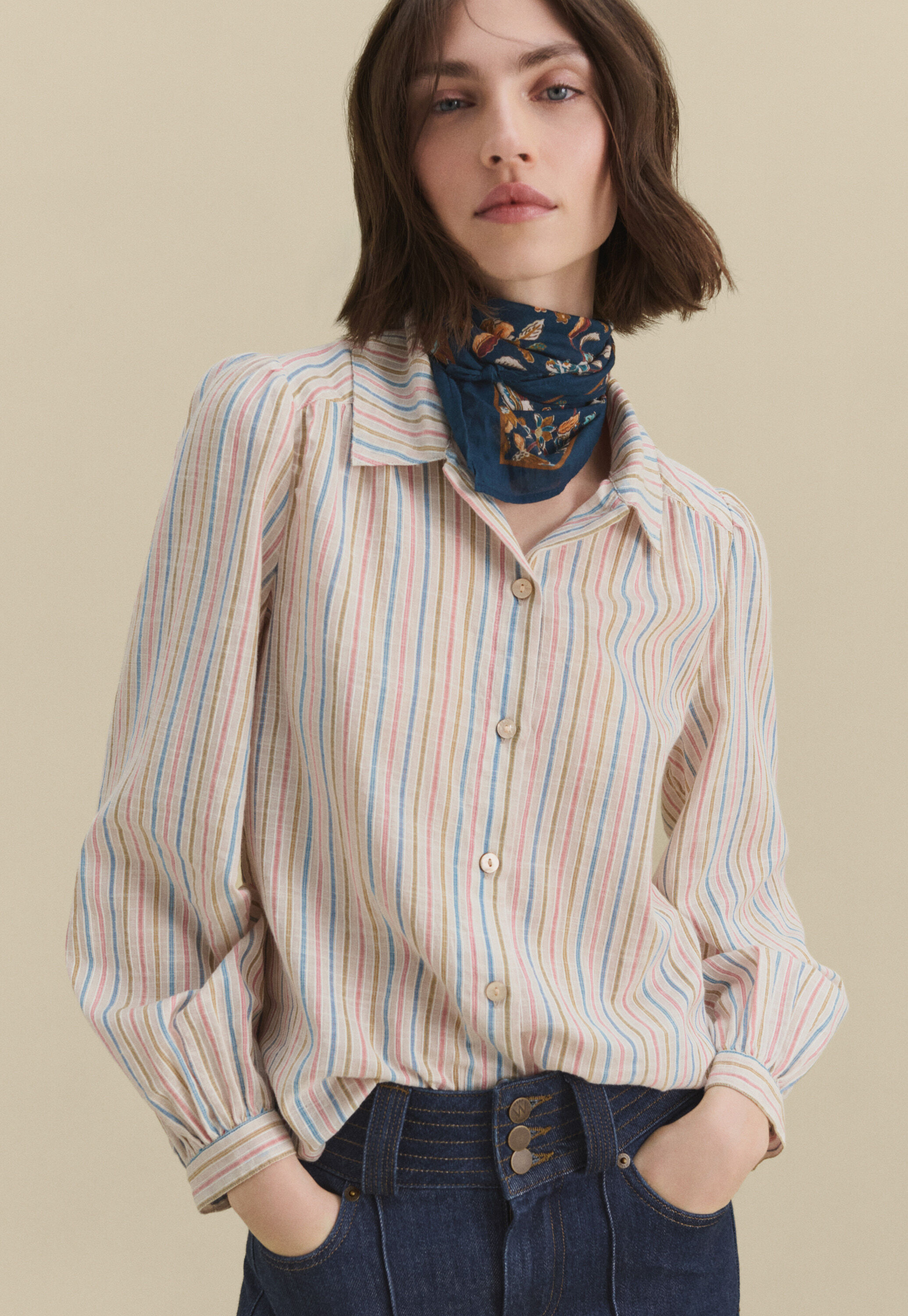 Lace-stitch sweater
