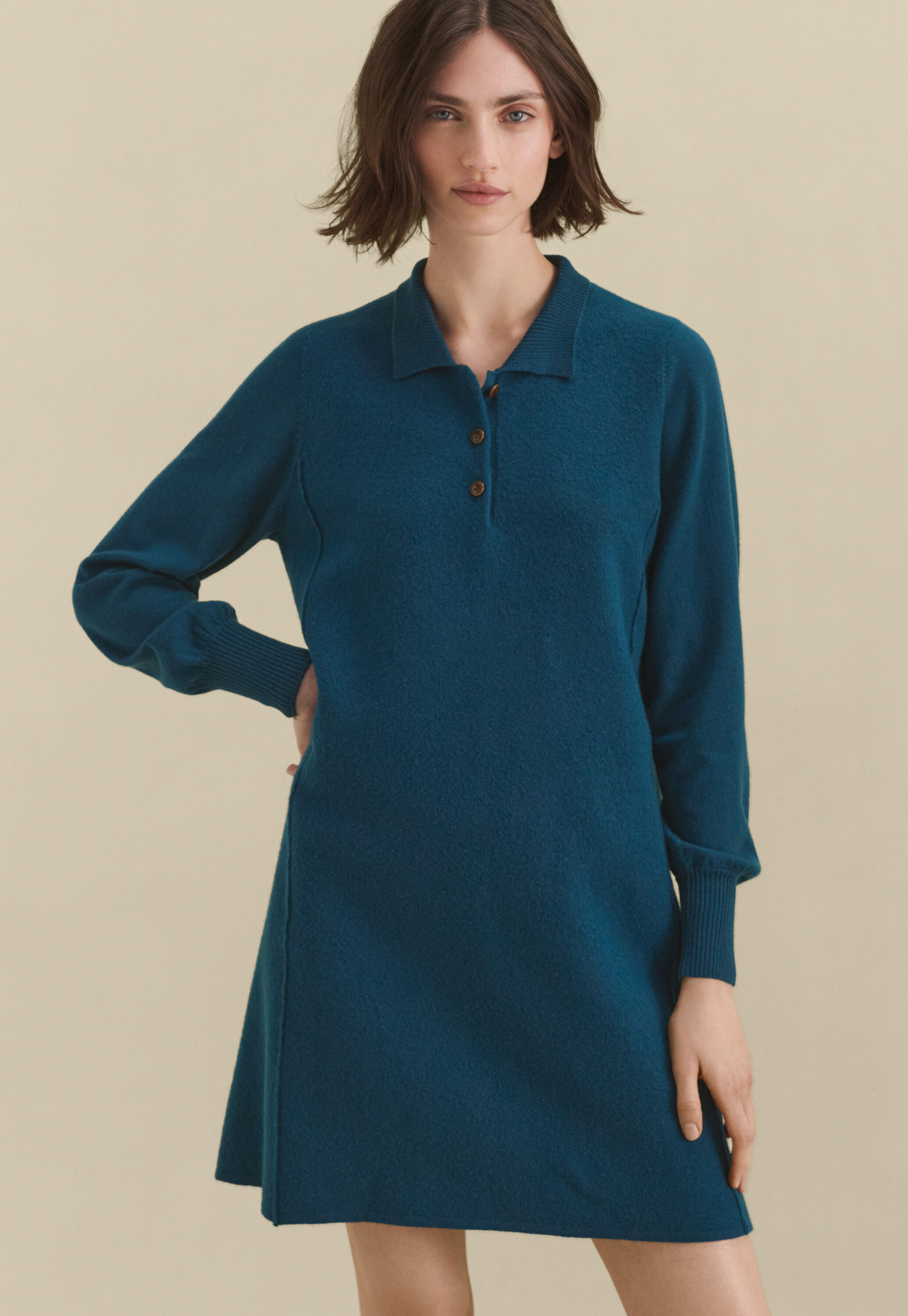 Lace-stitch sweater
