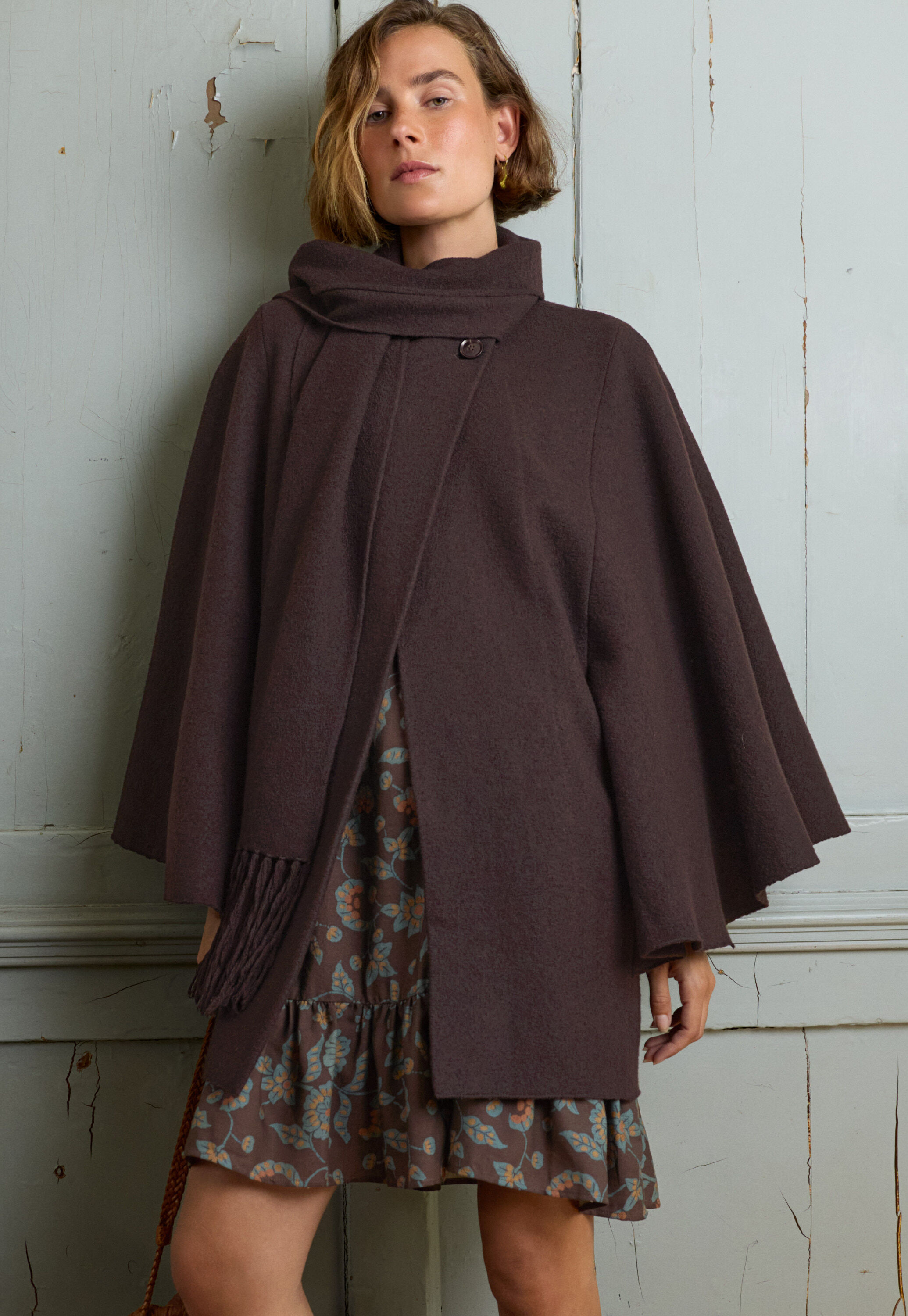 Boiled wool cape