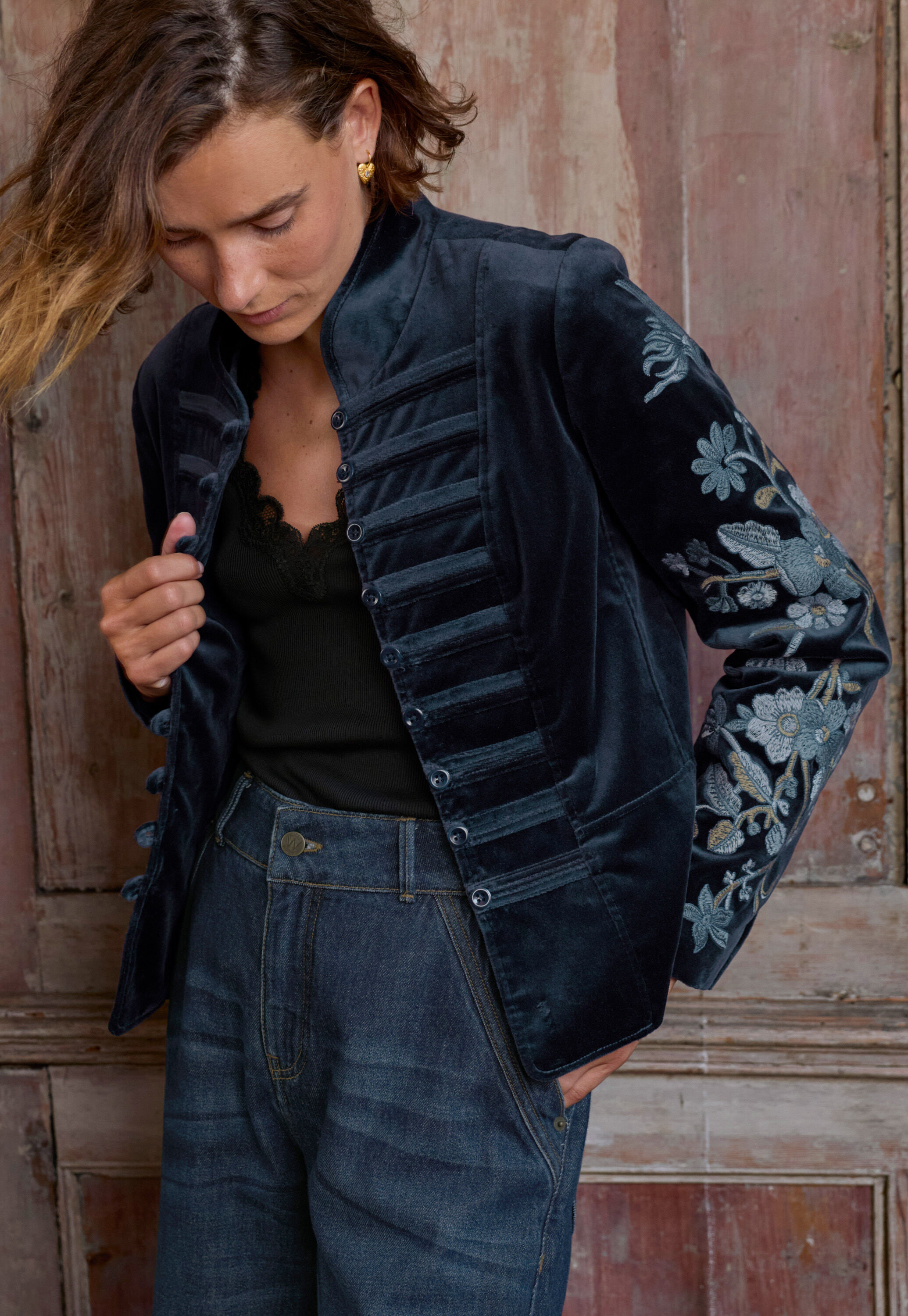 Embroidered jacket, Midnight, large