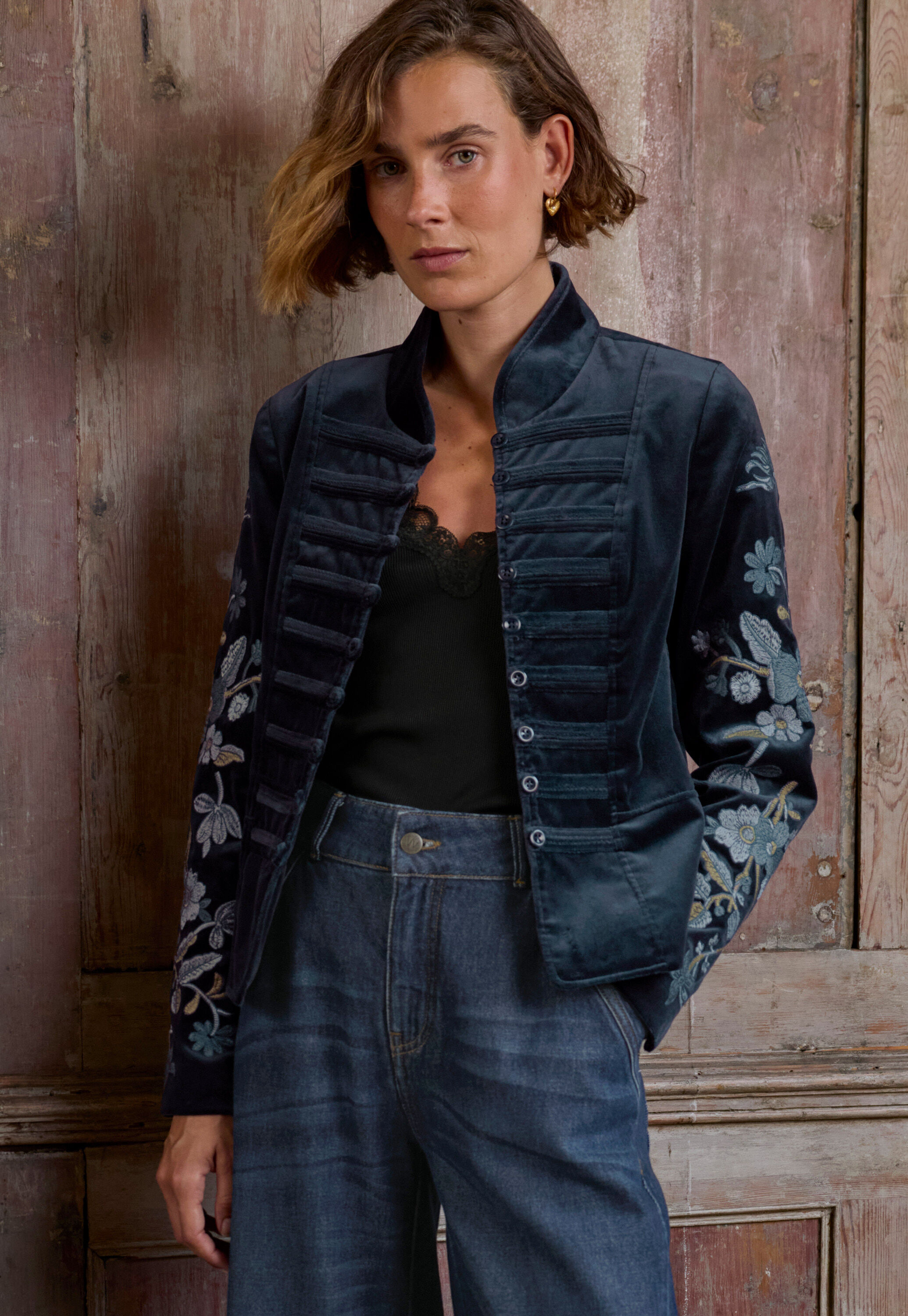 Embroidered jacket, Midnight, large