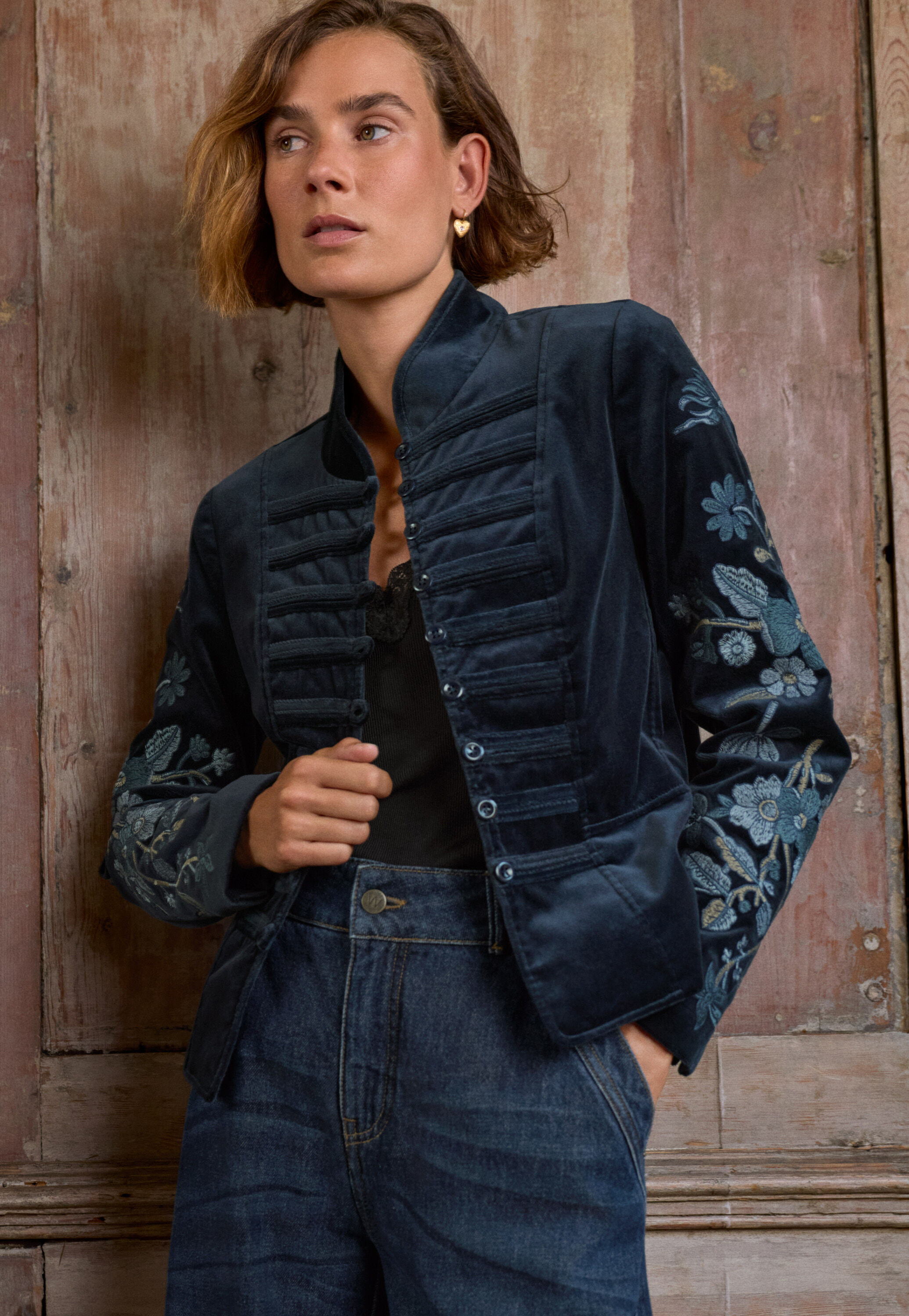 Embroidered jacket, Midnight, large