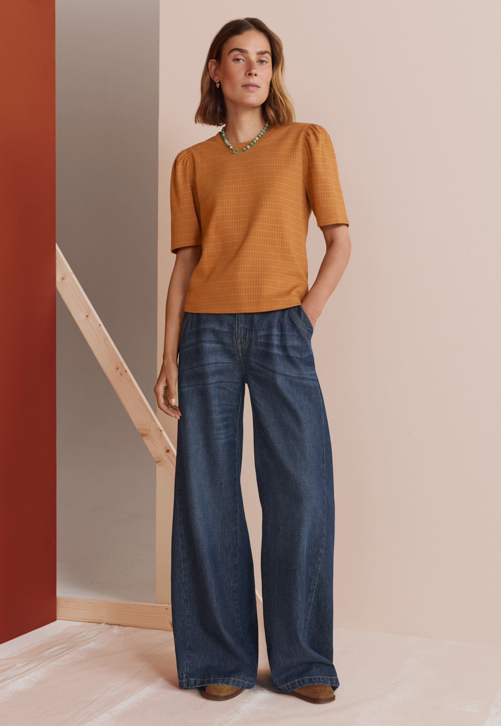Puff sleeve t-shirt, Ginger, large