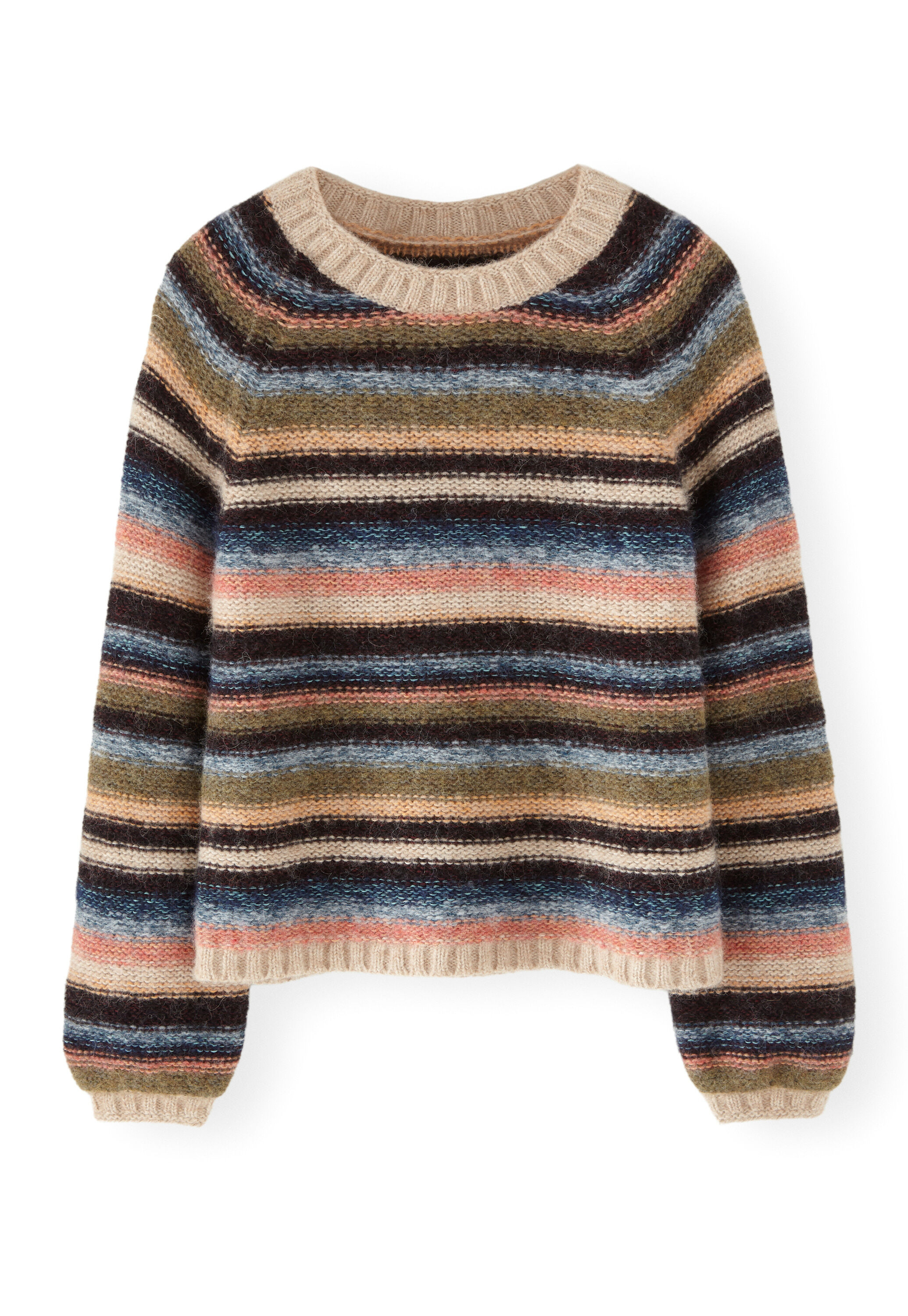 Reverse striped sweater