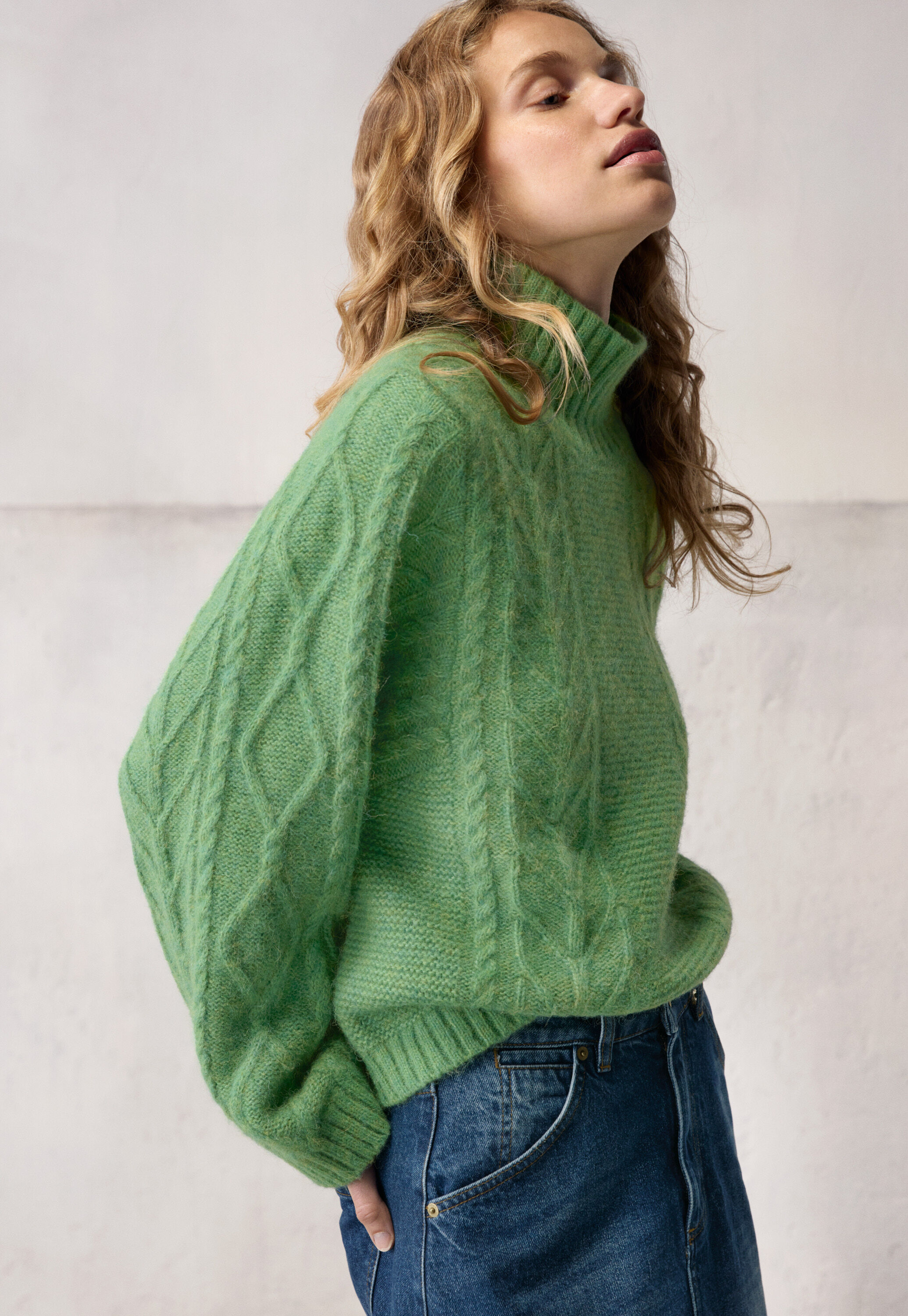 Cable-knit sweater