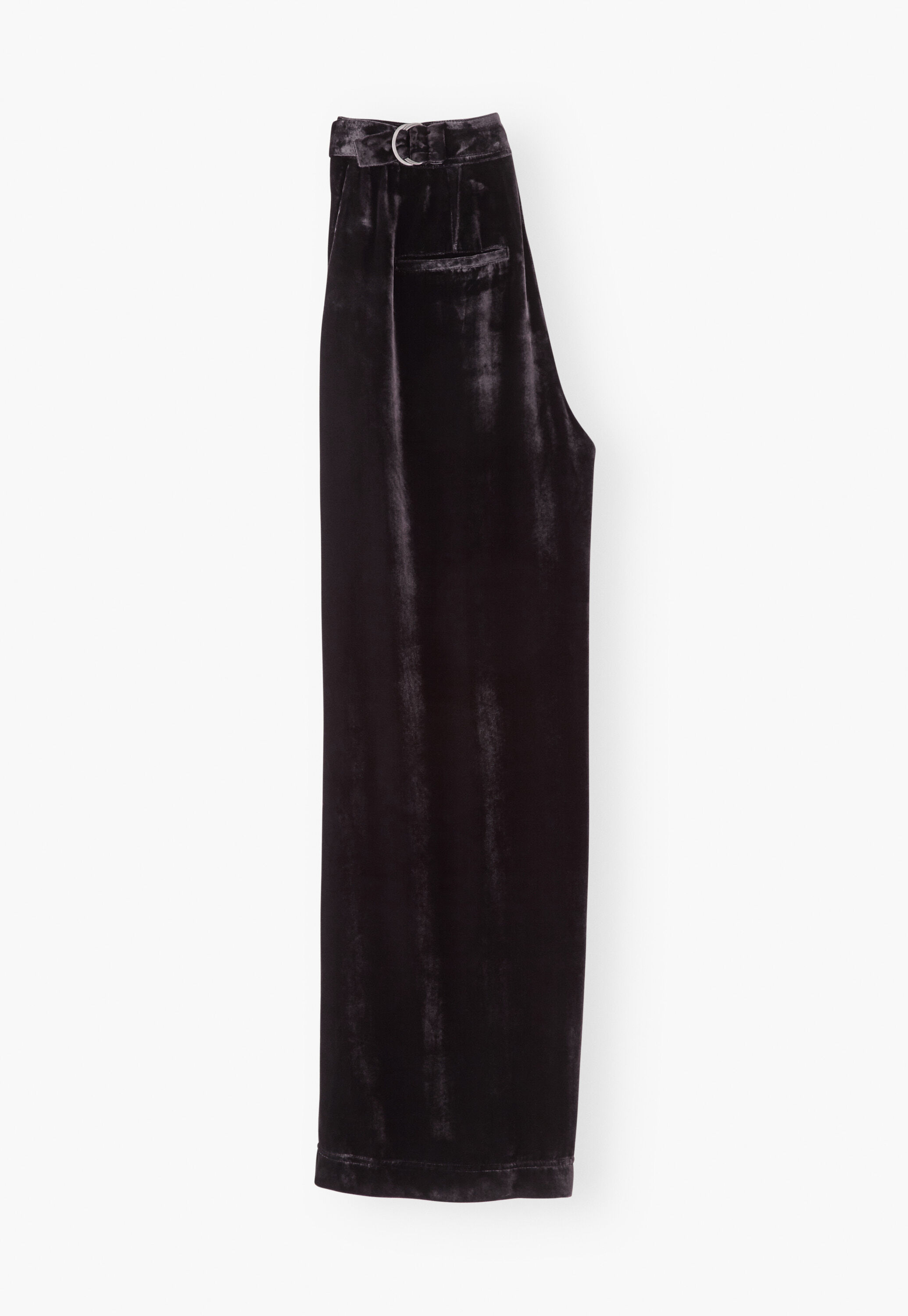 Velvet wide-leg trousers, Black coffee, large