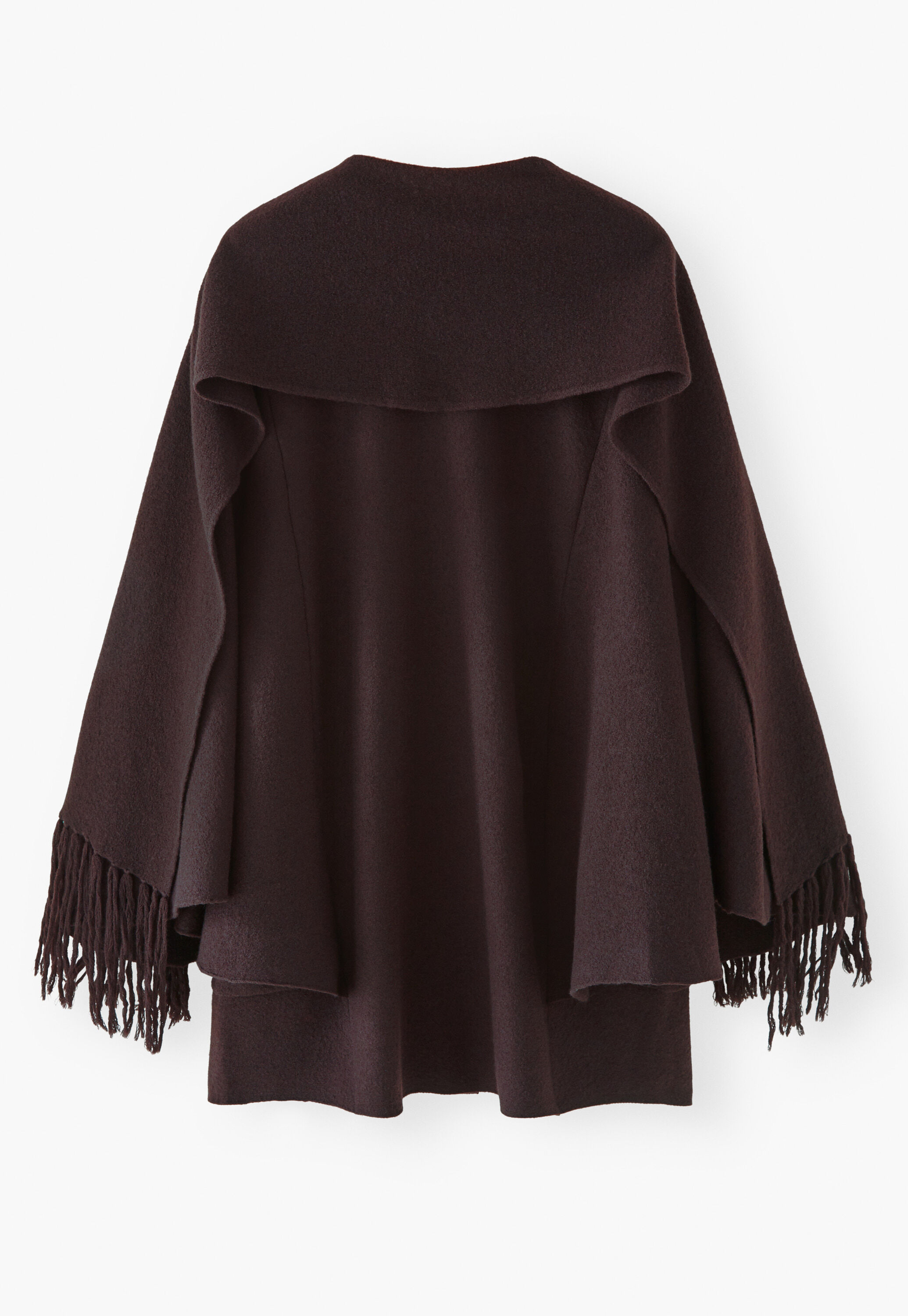 Boiled wool cape, Black coffee, large