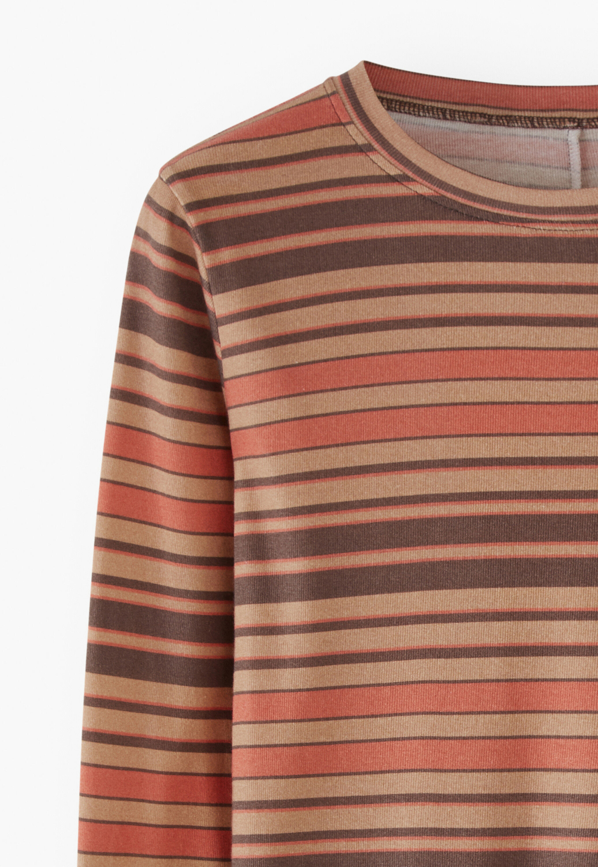 Striped jersey top, Cinnamon spice, large