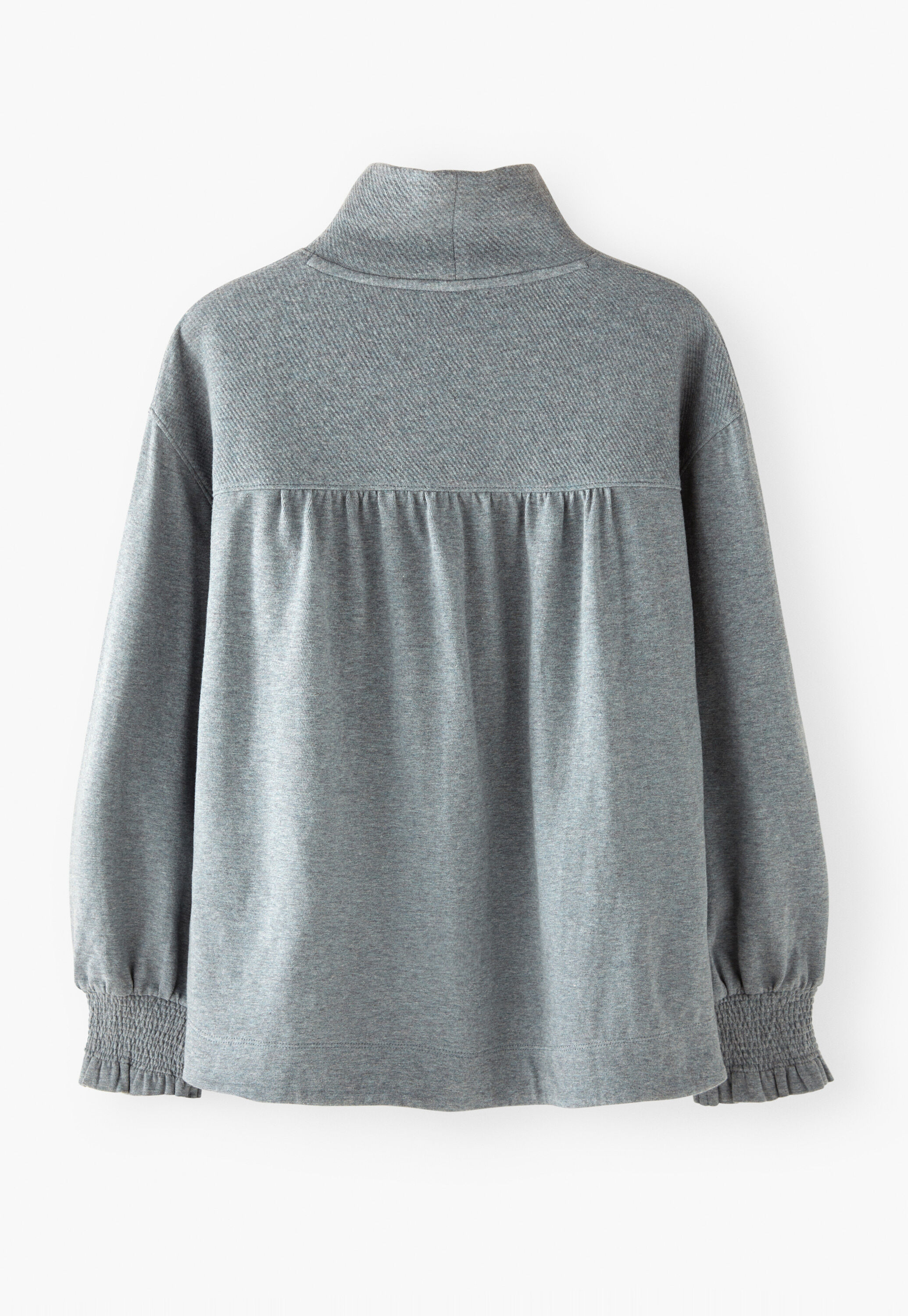 High-neck sweatshirt, Soft slate blue, large