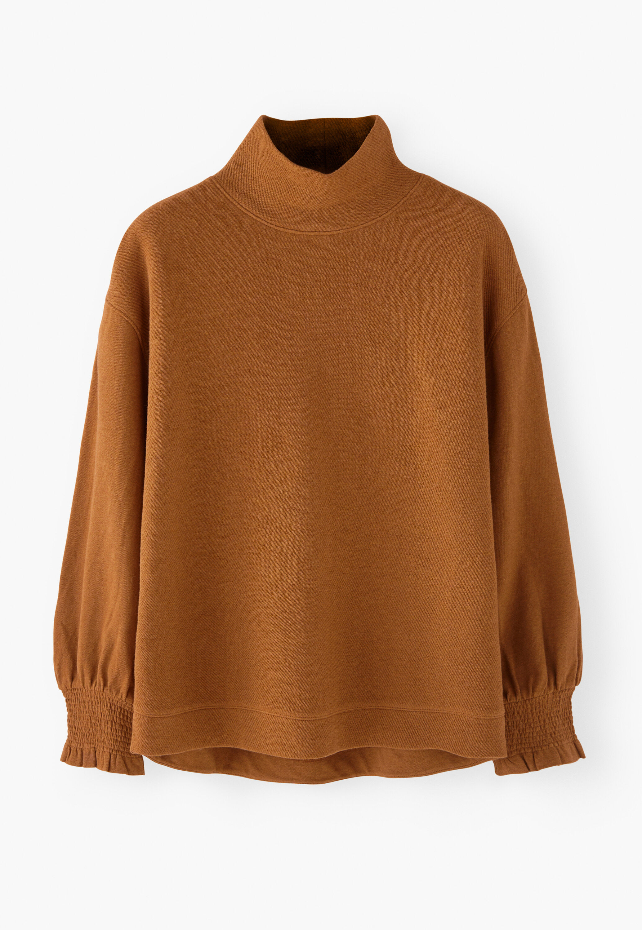 High-neck sweatshirt, Copper, large
