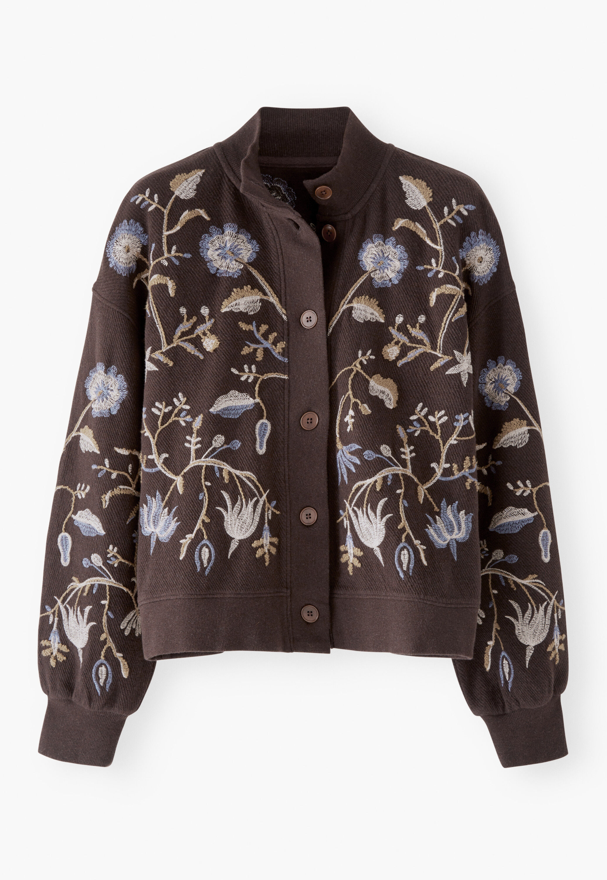 Embroidered jacket, Coffee, large