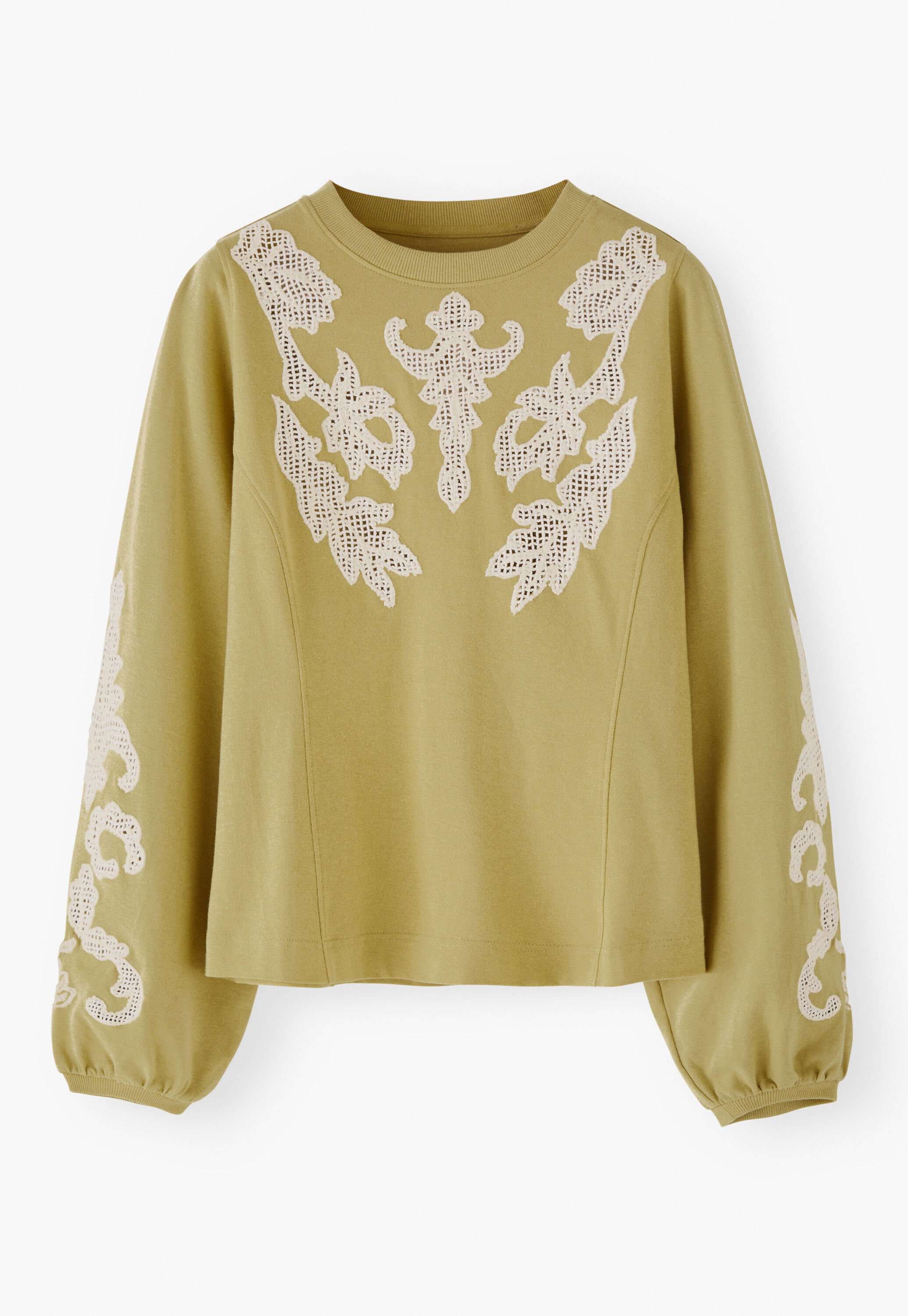 Lace sweatshirt, Lime, large