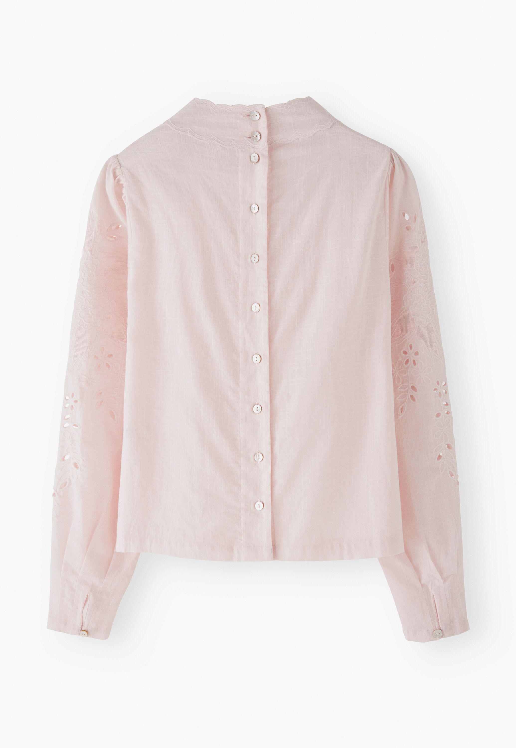 Embroidered blouse, Pastel pink, large