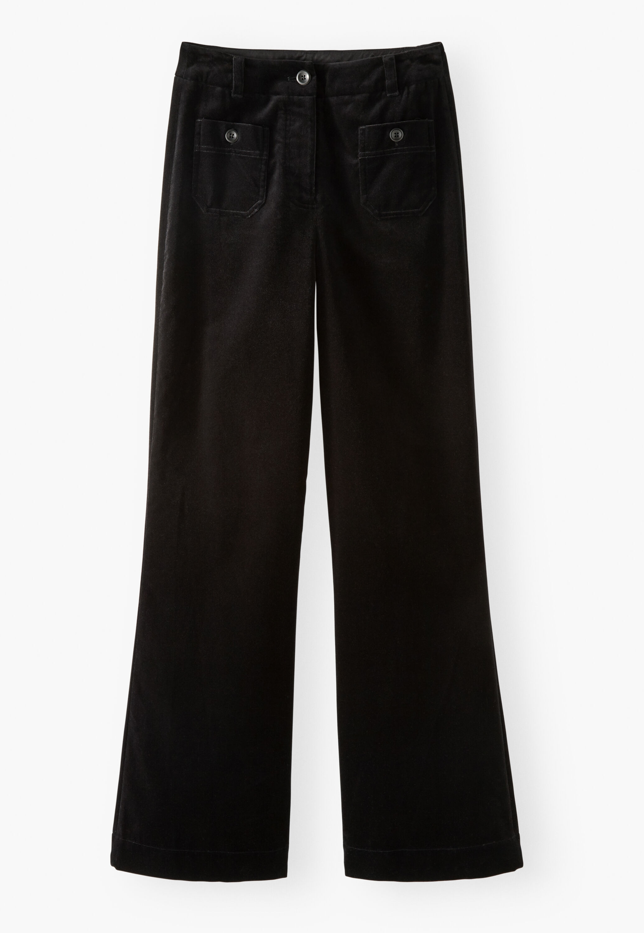 Velvet wide-leg trousers