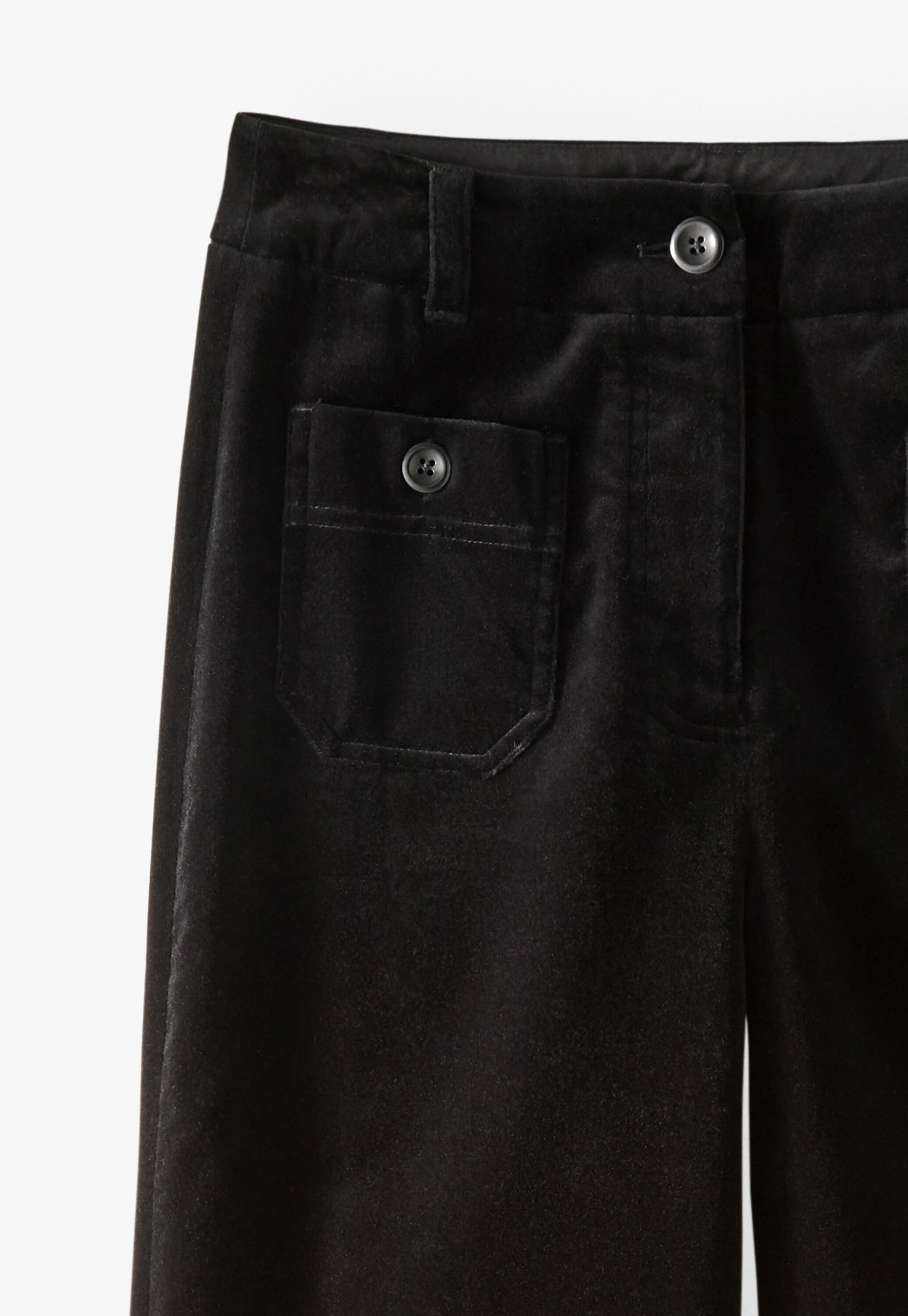 Velvet wide-leg trousers