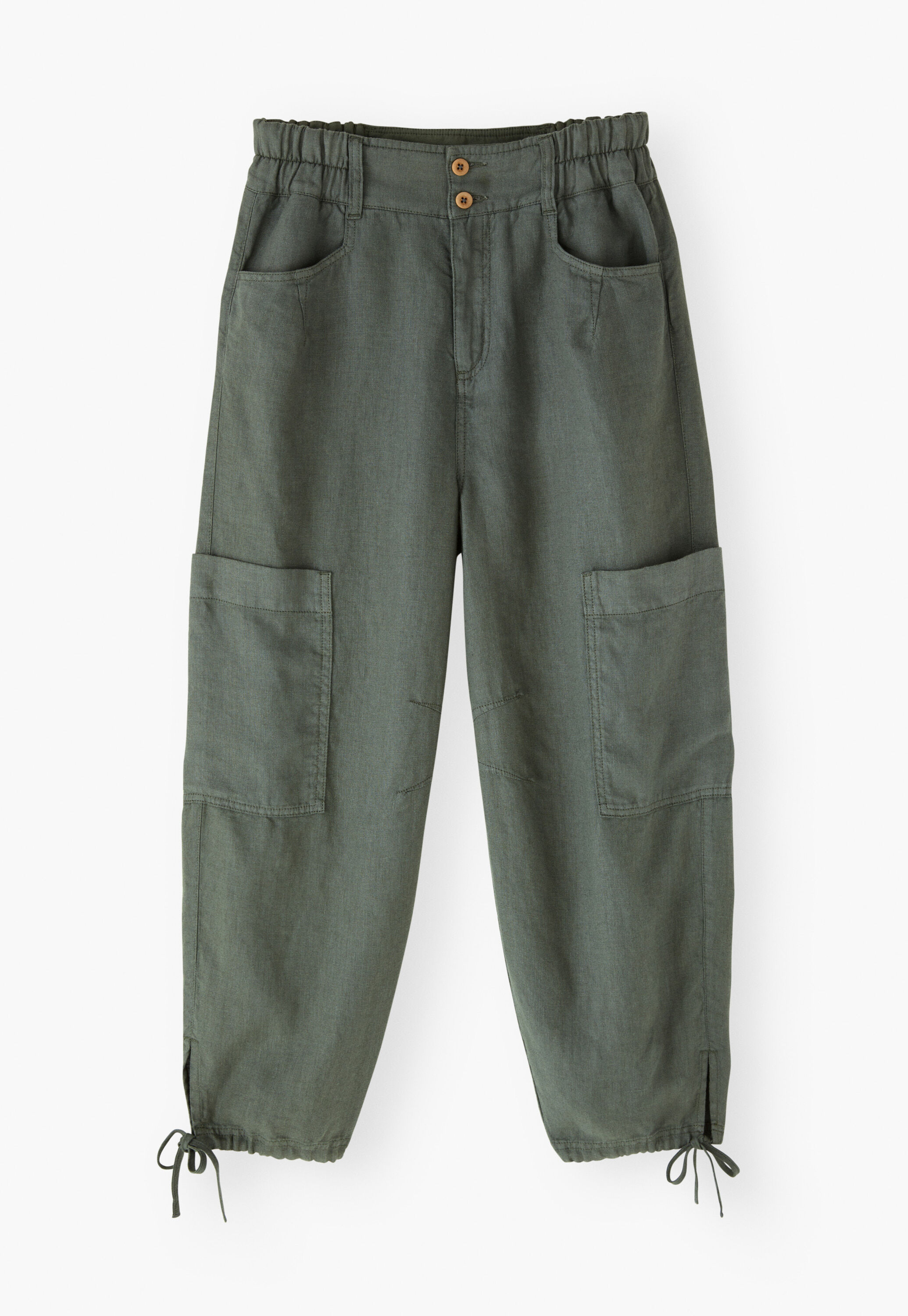 Tie-leg trousers
