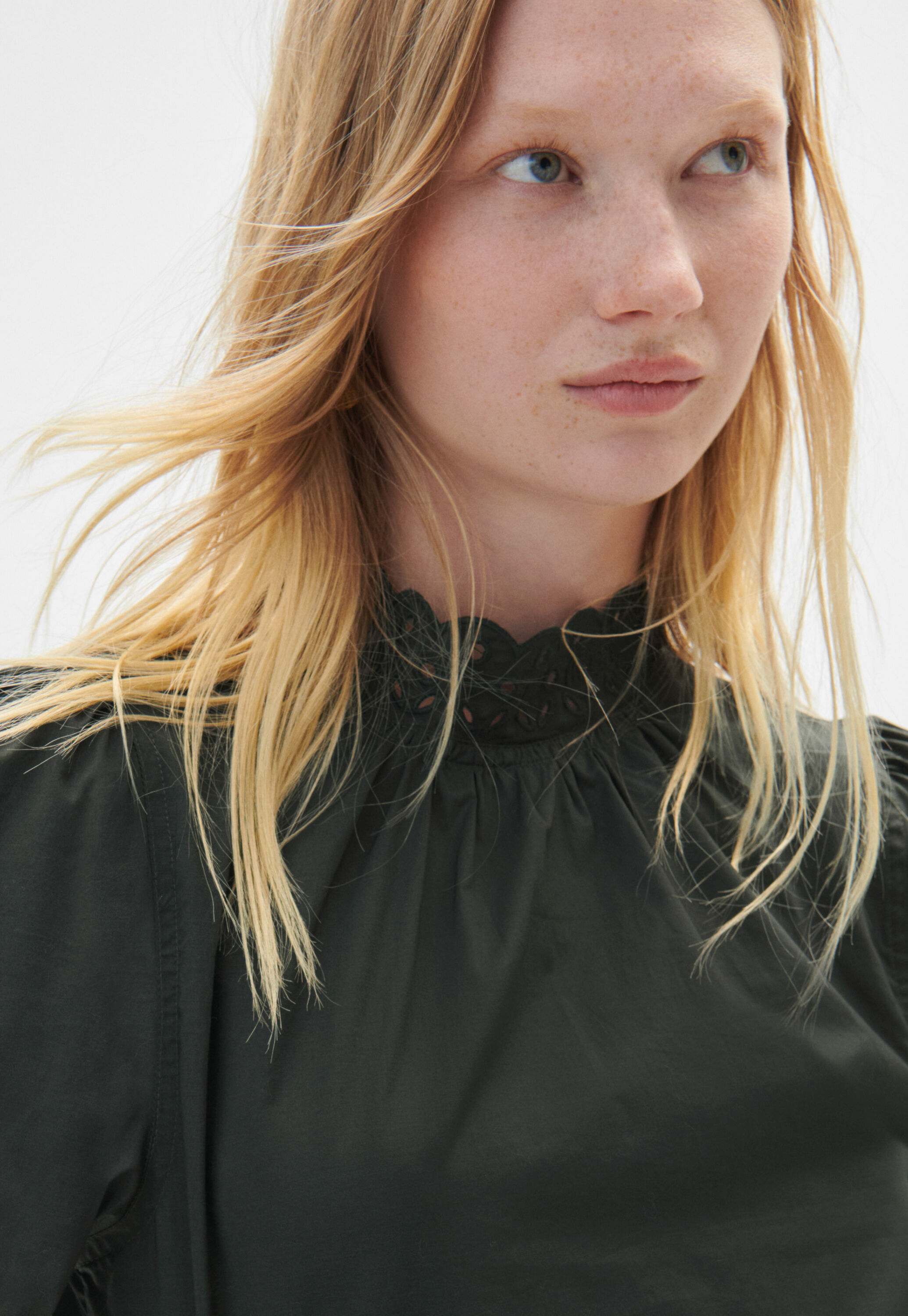 Button-back blouse