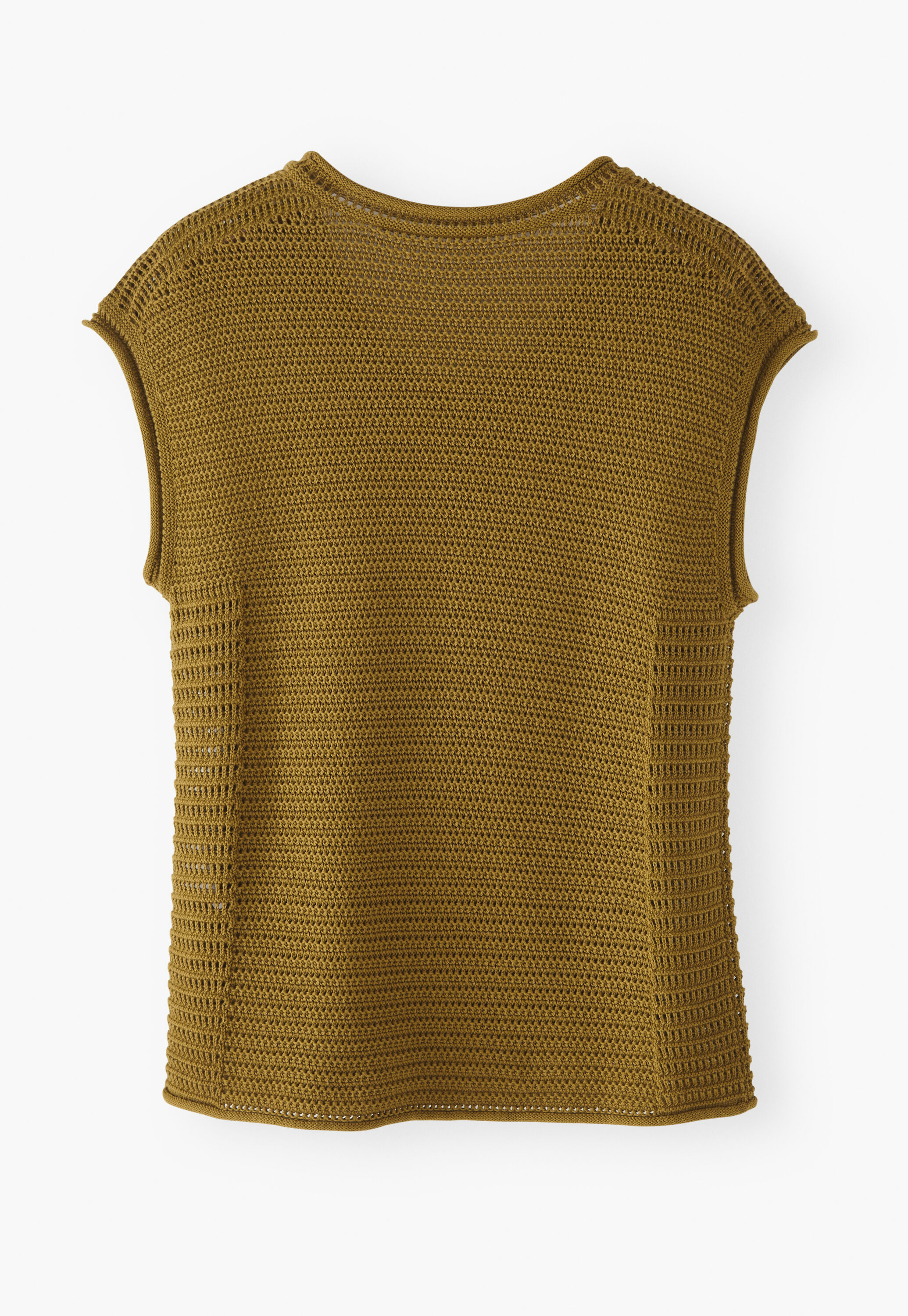 Knitted mesh-stitch top