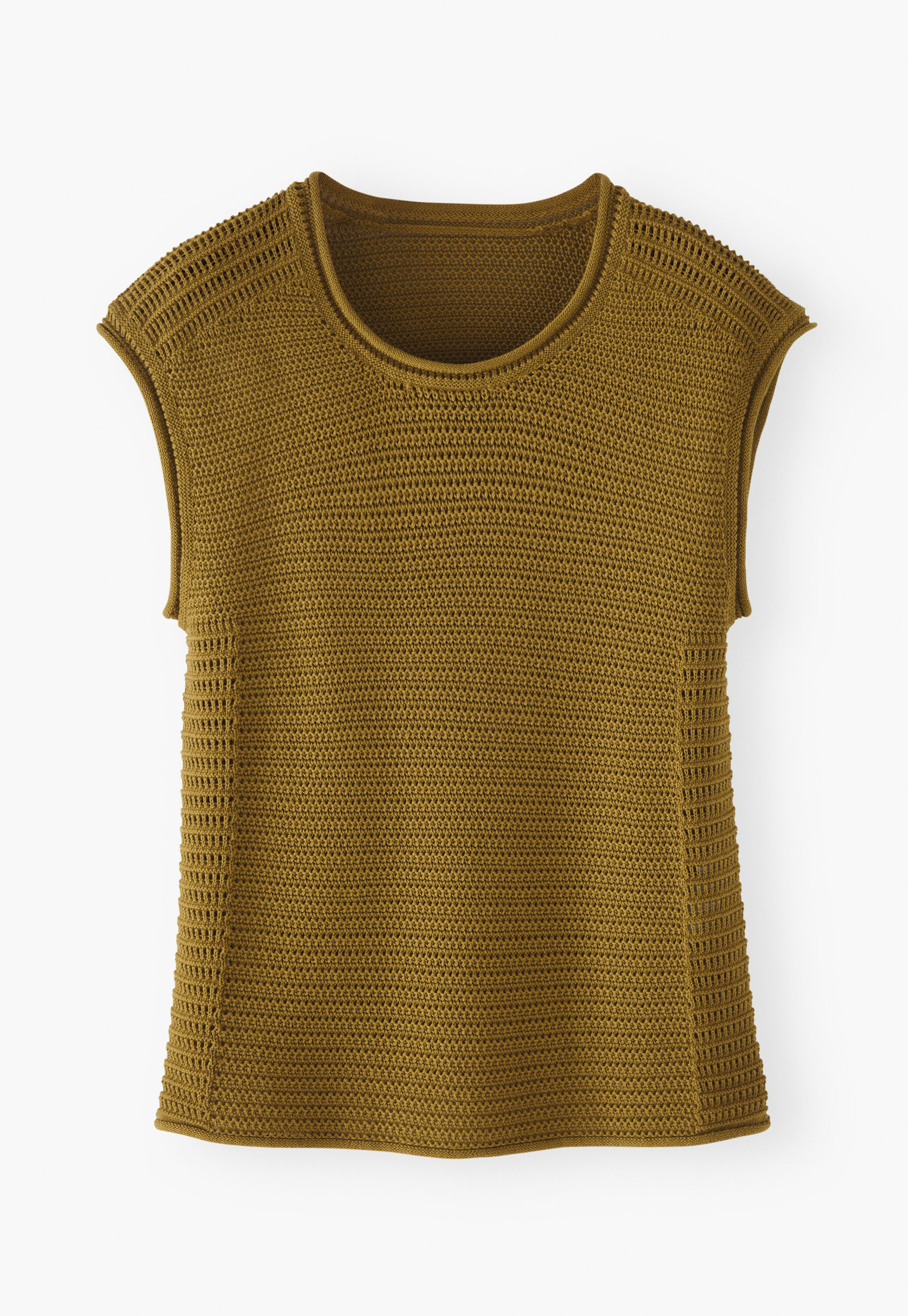Knitted mesh-stitch top