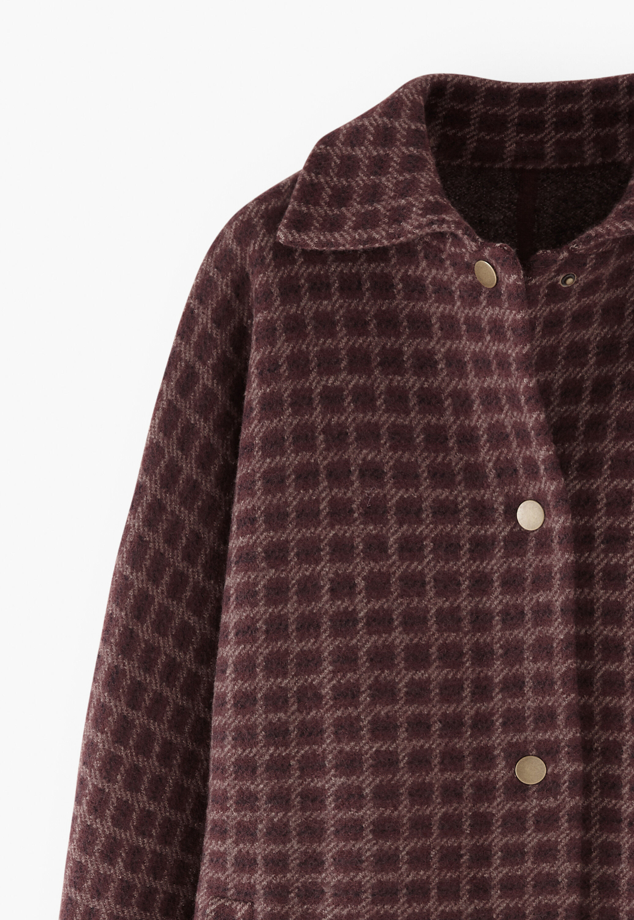 Checked jacket, Burgundy, large