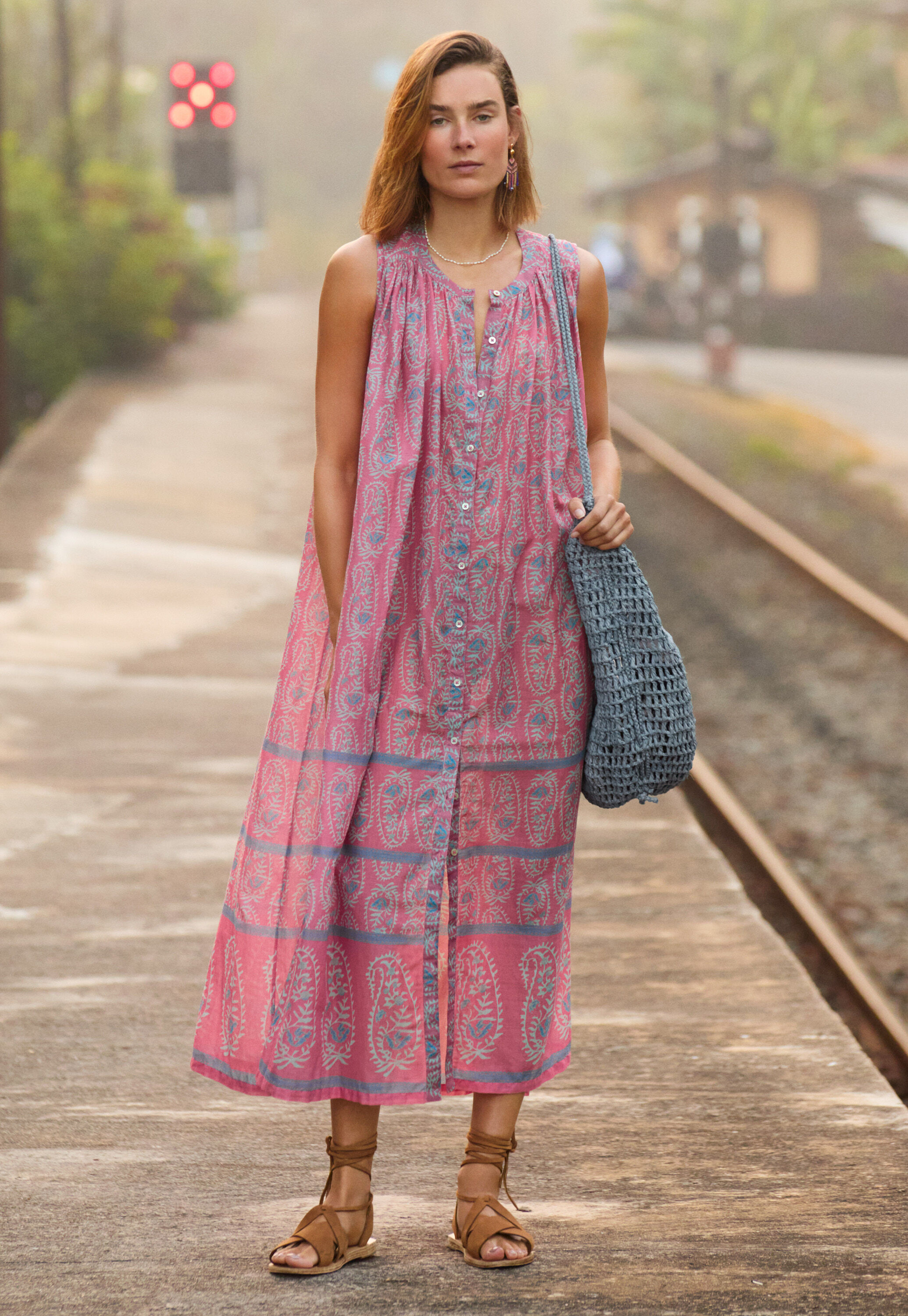 Printed placement dress