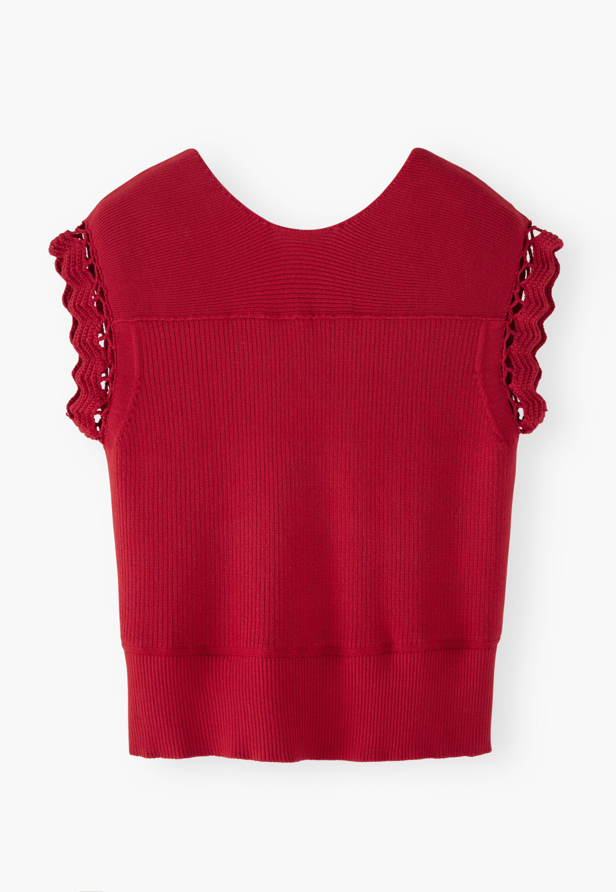 Crochet-trim vest