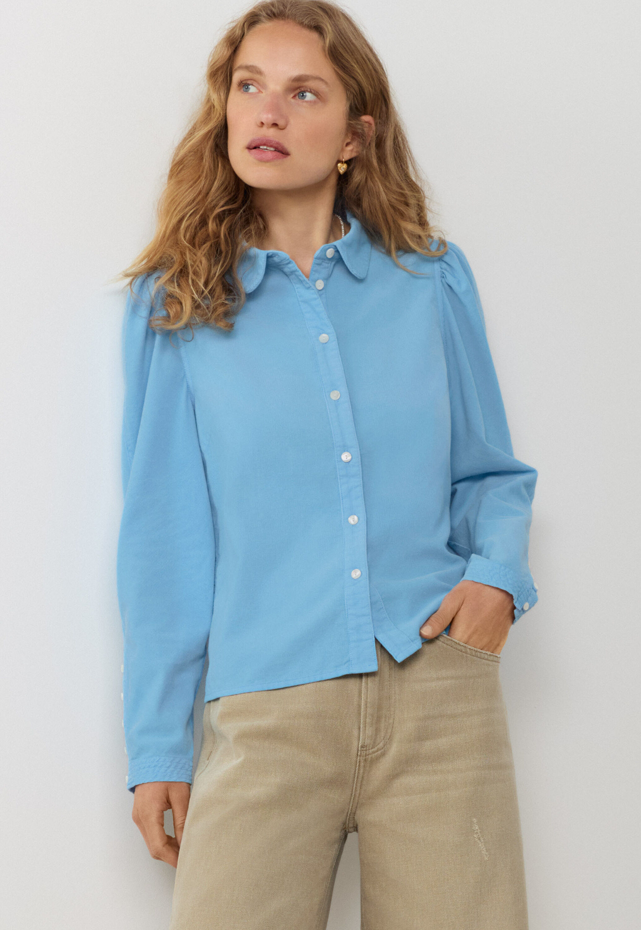 Button-through blouse