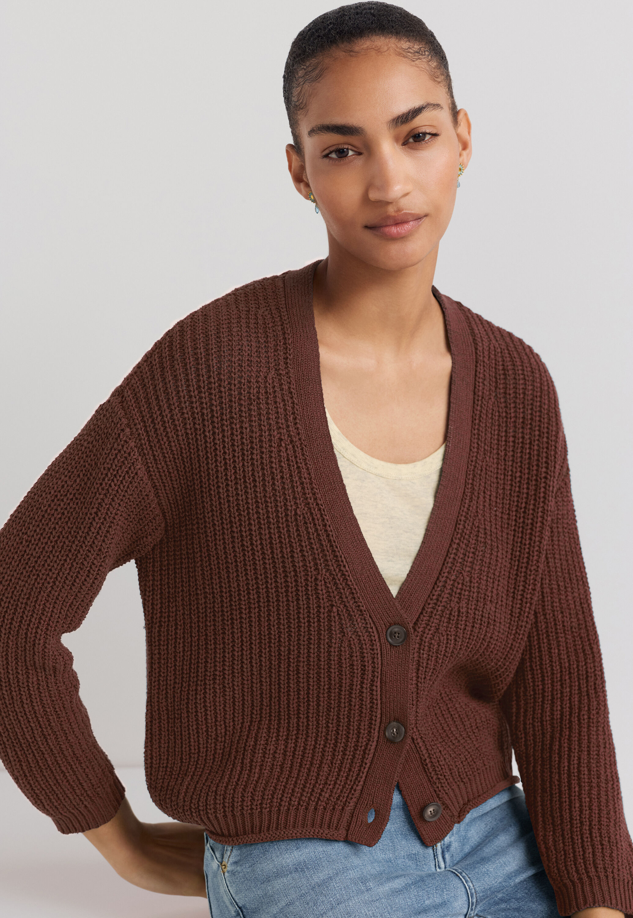 V-neck cardigan