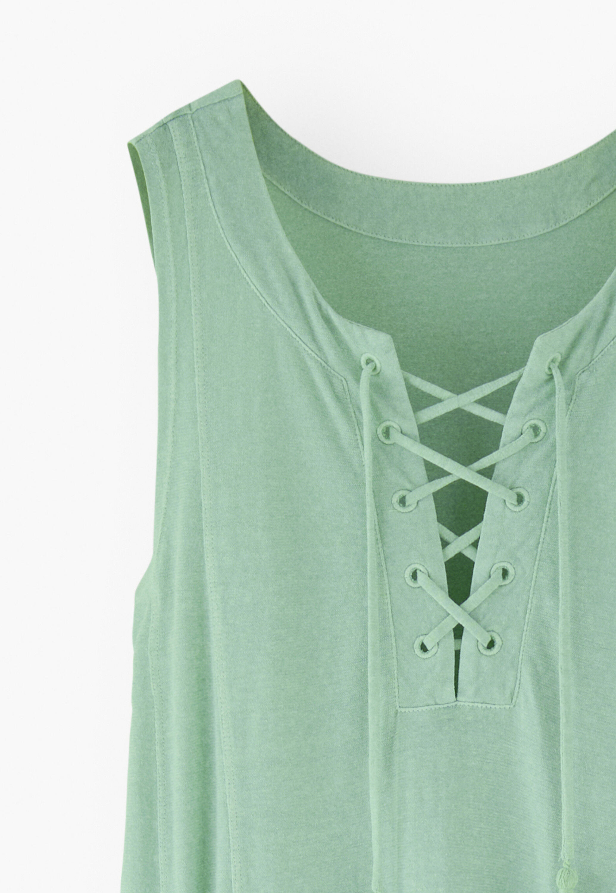 Lace-front jersey dress