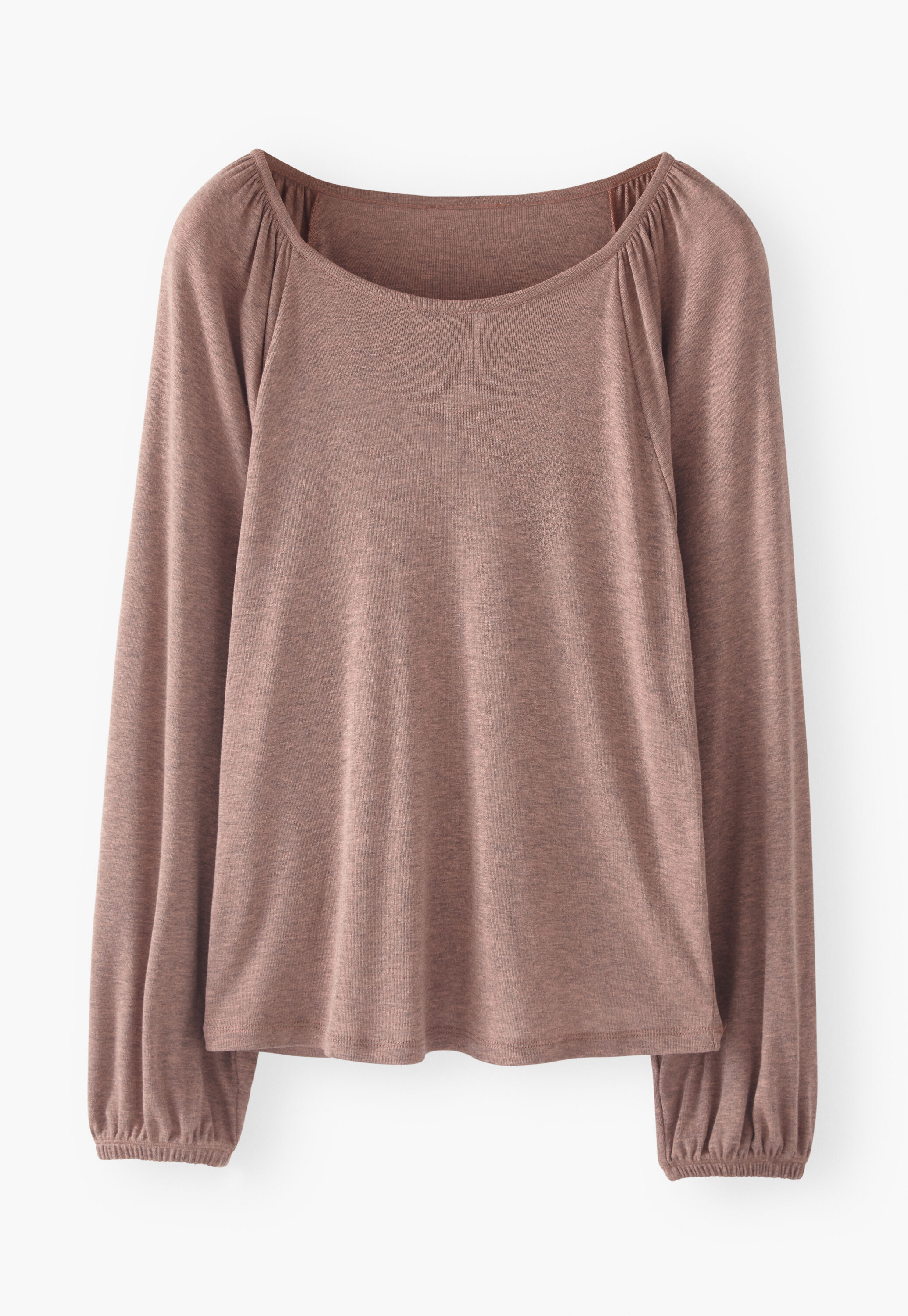 Gathered-shoulder top
