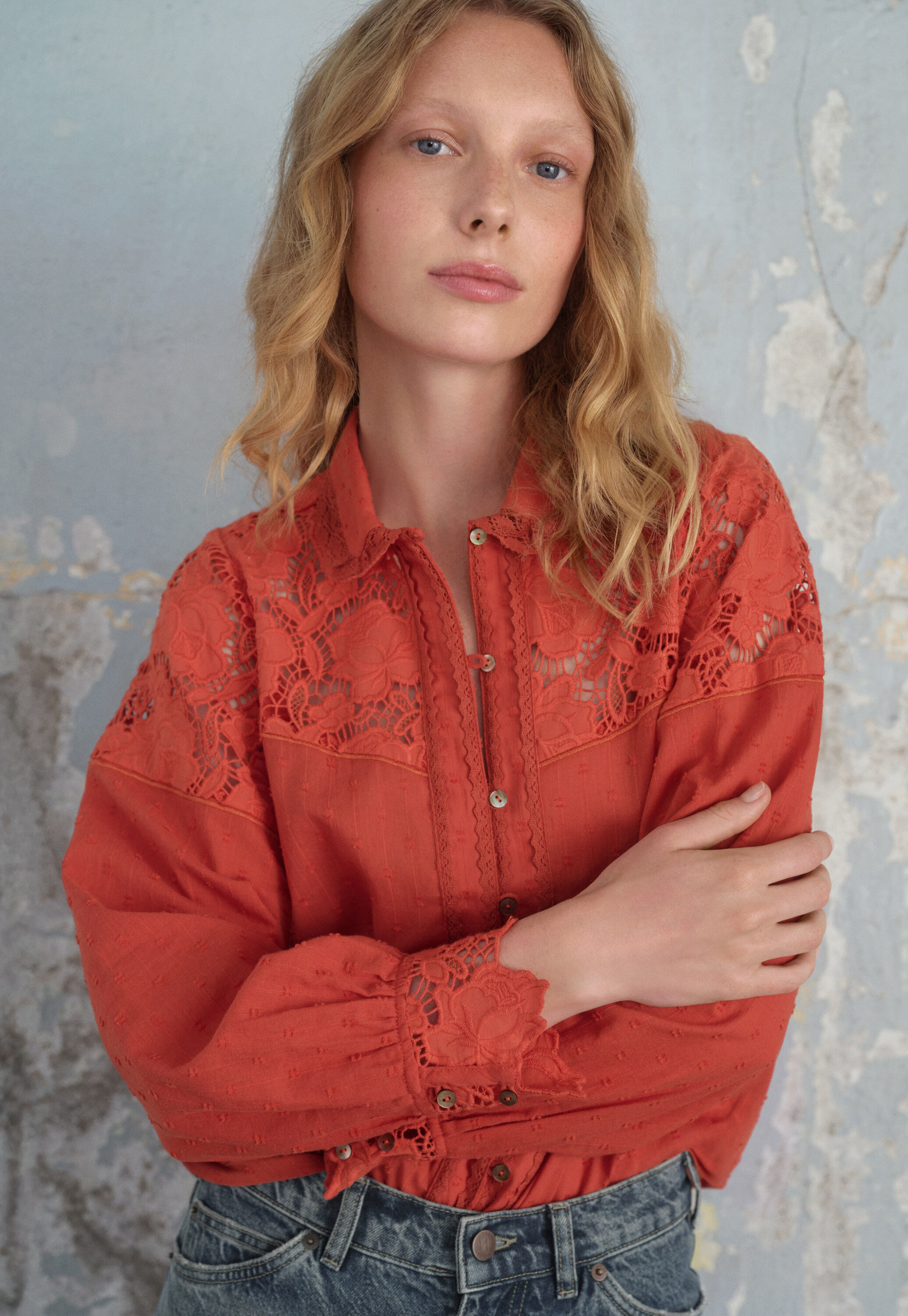 Cutwork blouse